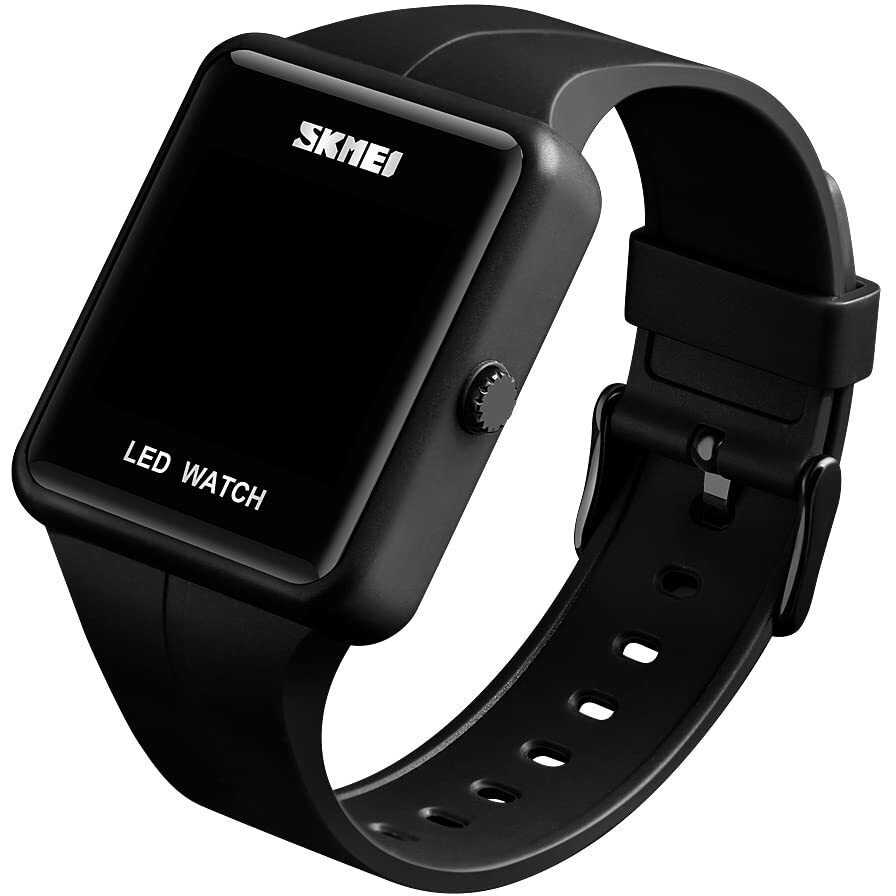 Gosasa Large Face Led Digital Watch Date Time 3Bar Waterproof Wristwatch Men Women Sports Watches(Black)