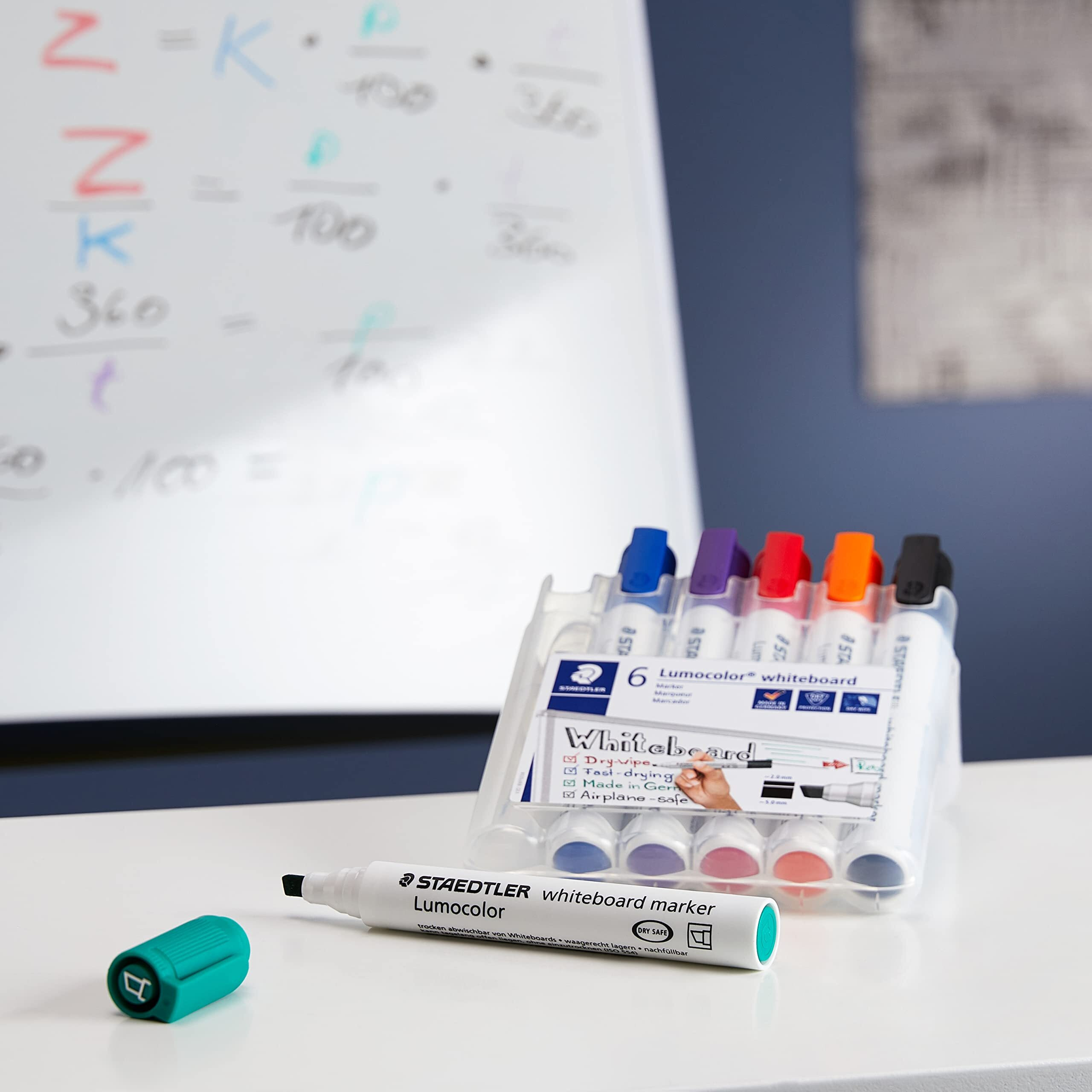 Staedtler 351 B Wp6 Lumocolor Whiteboard Marker Chisel Tip - Assorted Colours (Pack Of 6)