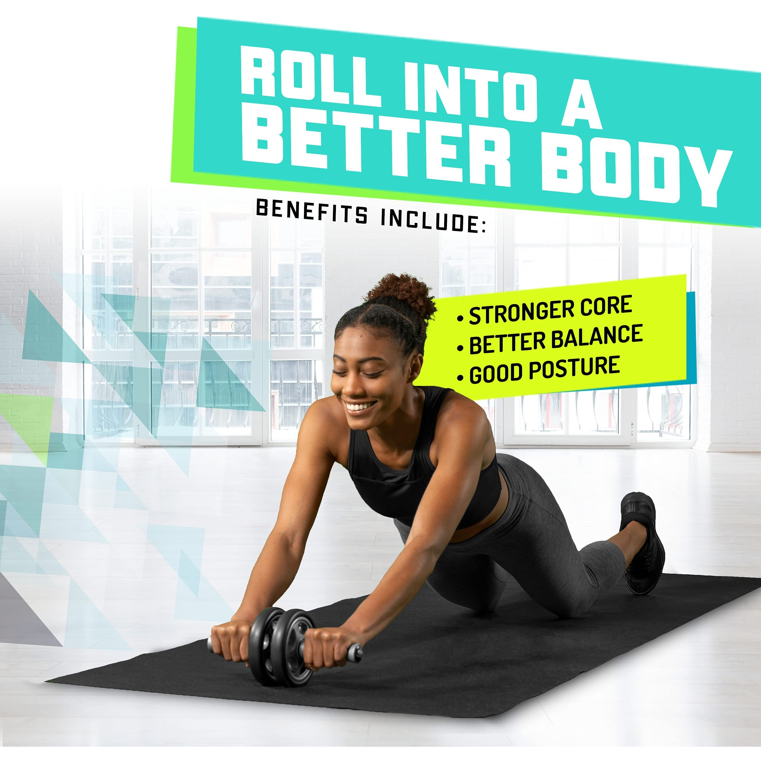 Elite Sportz Ab Roller Wheel - Gym & At Home Ab Workout Equipment With 2 Wheels To Exercise Core Abdominal Muscles - Strength Training Accessories For Abs