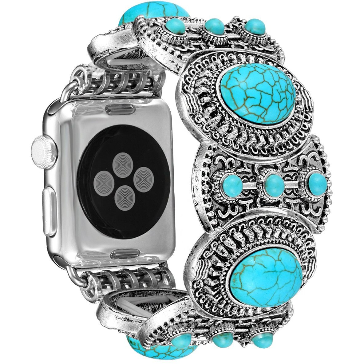 Fastgo Compatible With Apple Watch Band 42Mm 44Mm 45Mm, Bohemian Ethnic Antique Style Bracelet Strap For Iwatch Se & Series 9/8 7/6/5/4/3/2/1(42/44/45Mm)