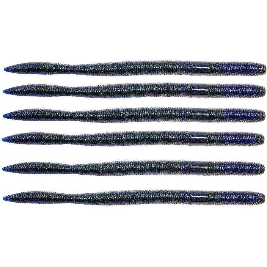 Z-Man Fat725-64Pk6 Mag Fattyz Lures, 7 1/4"" Length, Black/Blue Laminate, Package Of 6