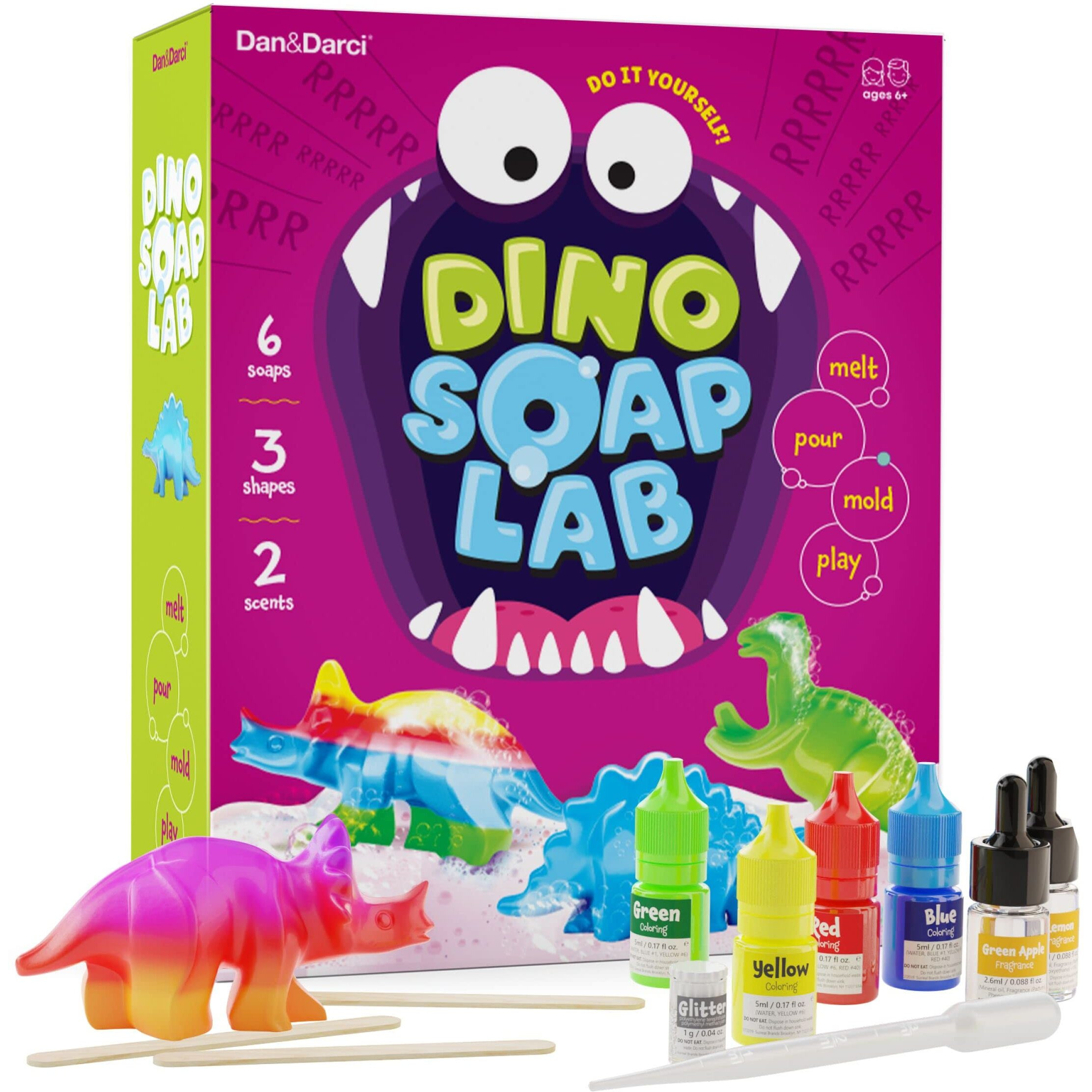 Dino Soap Making Kit For Kids, Dinosaur Science Toys Kits, Easter Gifts For Kids All Ages, Diy Activities Craft Kits - Art Crafts Gift Set For Boys And Girls, Kid Age 3 4 5 6 7 8 12 Year Old Boy