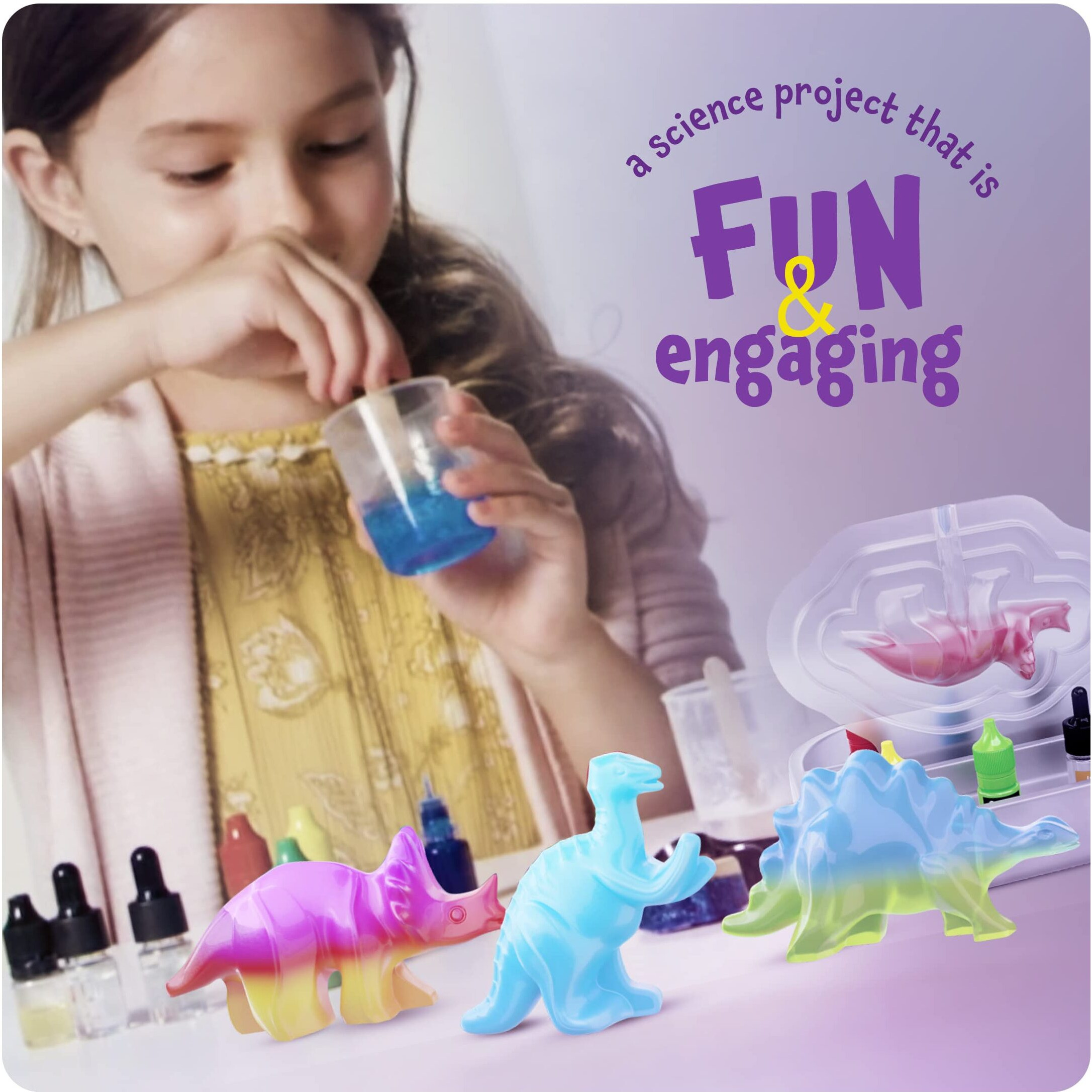 Dino Soap Making Kit For Kids, Dinosaur Science Toys Kits, Easter Gifts For Kids All Ages, Diy Activities Craft Kits - Art Crafts Gift Set For Boys And Girls, Kid Age 3 4 5 6 7 8 12 Year Old Boy