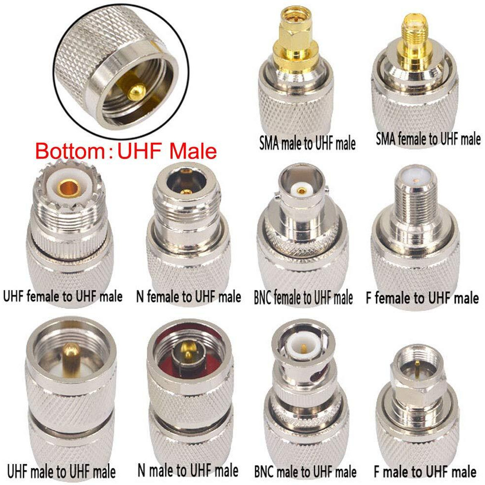 Boobrie 20Pcs Rf Coaxial Connector Kit Uhf Adapter Set Uhf Connector Kit So239 Pl259 Uhf To Sma/Uhf To Bnc/Uhf To N/Uhf To F Adapter Female To Female Coaxial Connector Male To Female Coax Adapters
