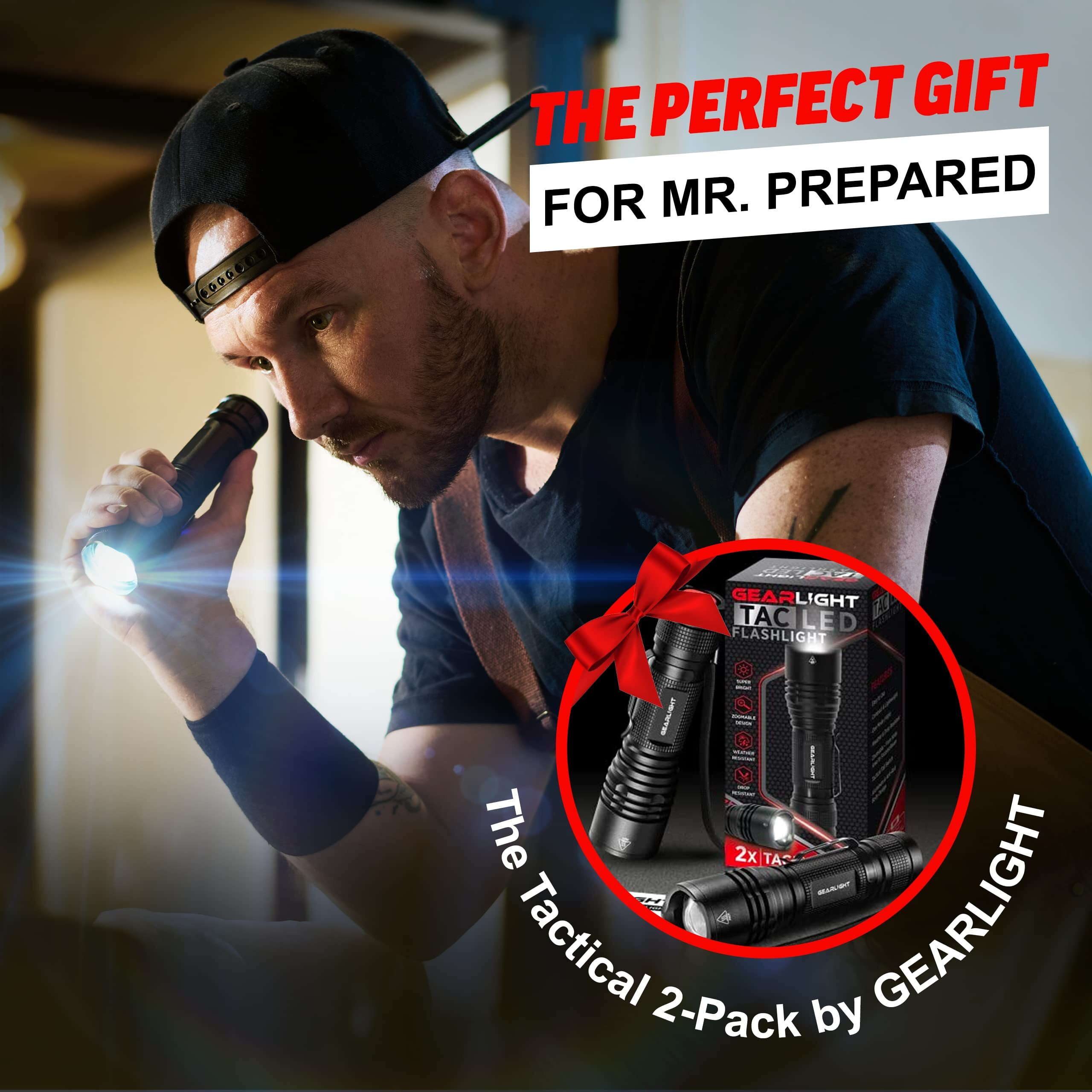 Gearlight Led Tactical Flashlights High Lumens - Mini Flashlights For Edc Carry - Compact Powerful Emergency Flashlights Made From Military-Grade Aluminum - Drop Resistant And Water Resistant