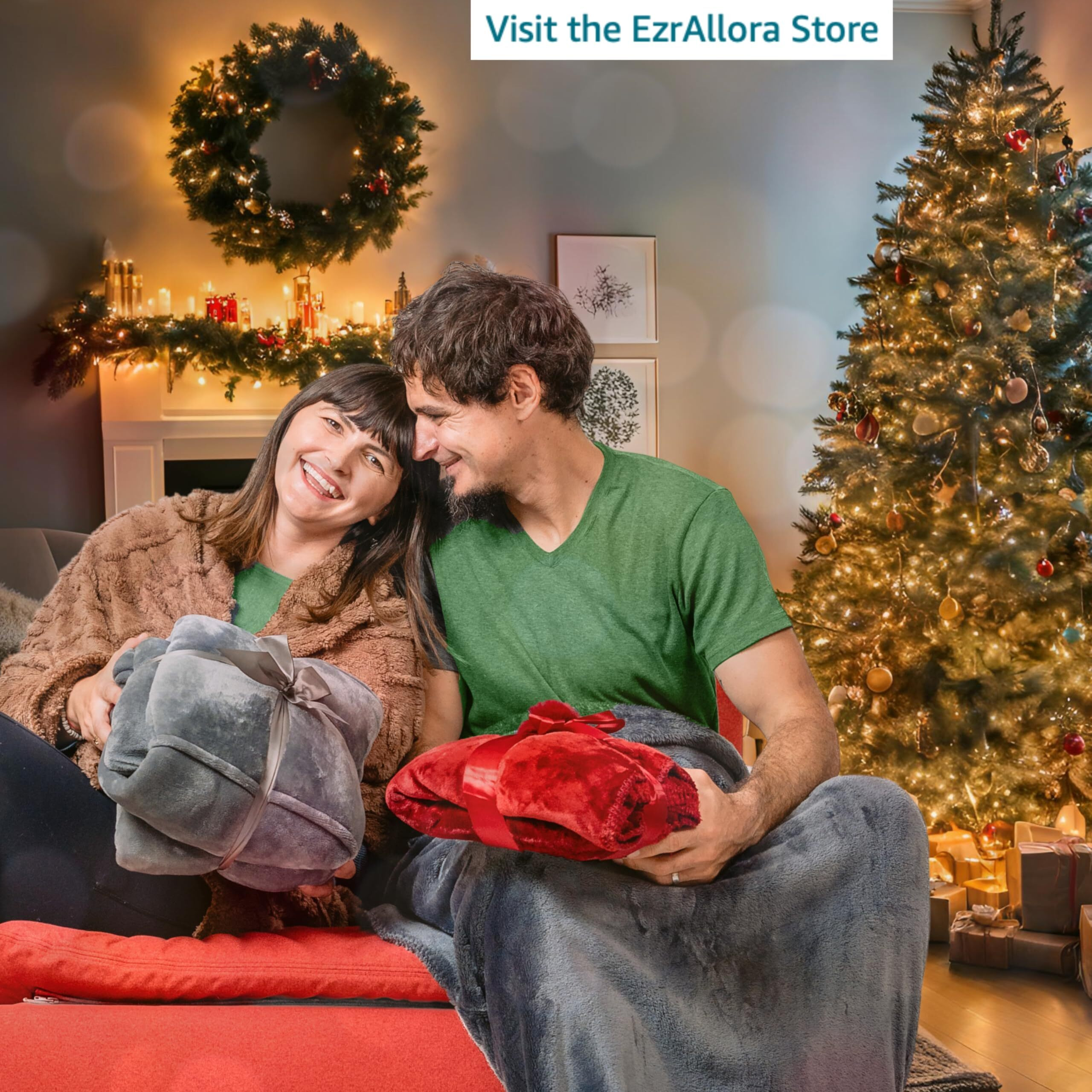 Ezrallora Premium Double Layer Poncho Blanket -No Sleeves Easy On Easy Off - Sherpa Shawl With Pockets -Wearable Blanket- Gifts For Grandma (Silver Grey)