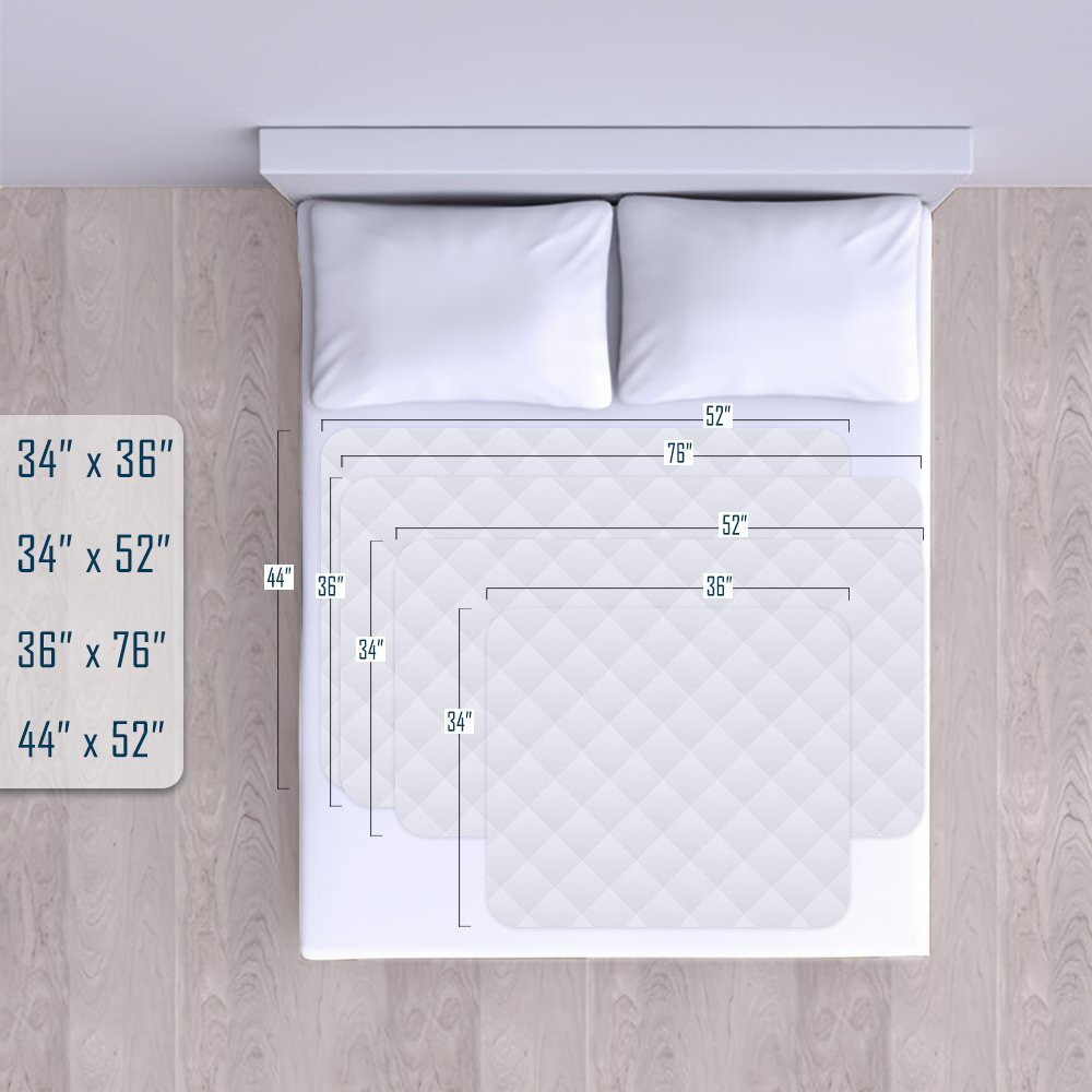 Ultimate Reusable Waterproof Bed Pads 34X52 - Washable, Maximum Absorption, Hypoallergenic, Non-Slip Incontinence Chucks For Adults, Kids, Elderly