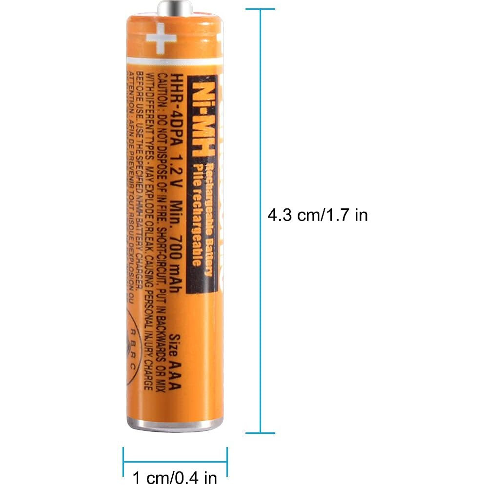 Pingju Ni-Mh Aaa Rechargeable Battery 1.2V 700Mah 8-Pack Hhr-4Dpa Aaa Batteries For Panasonic Cordless Phones, Remote Controls, Electronics Electronics