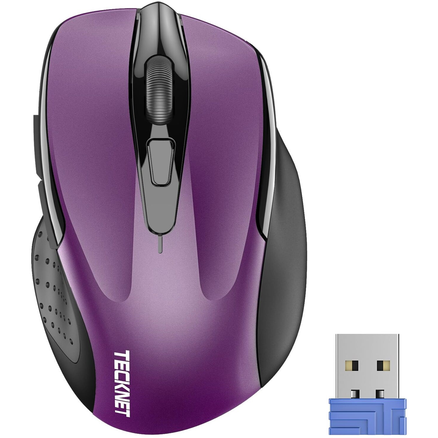Tecknet Wireless Mouse, 2.4G Ergonomic Optical Mouse, Computer Mouse For Laptop, Pc, Computer, Chromebook, Notebook, 6 Buttons, 24 Months Battery Life, 2600 Dpi, 5 Adjustment Levels