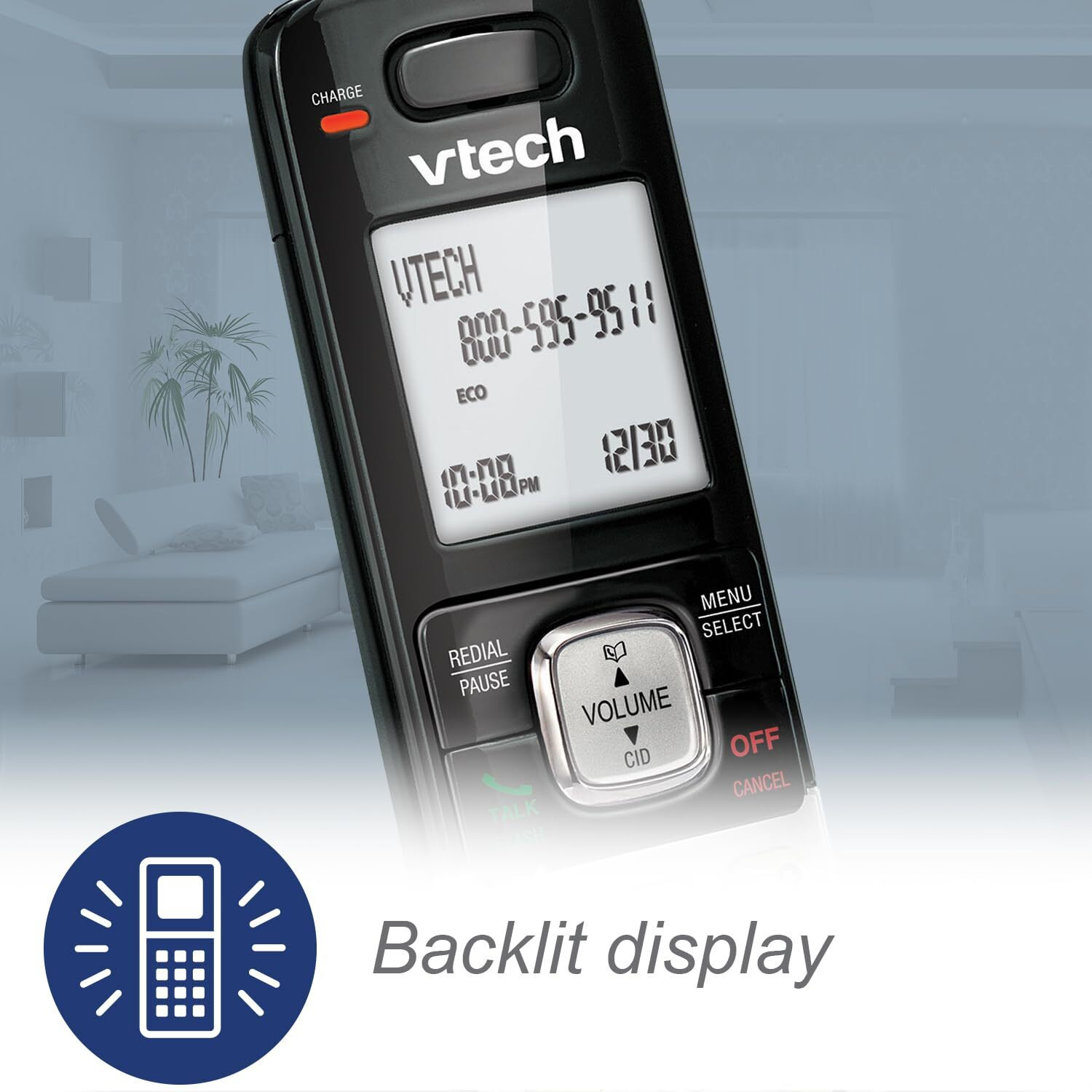 Vtech Cs6719 Dect 6.0 Cordless Phone With Caller Id/Call Waiting, 1 Cordless Handset , Silver/Black