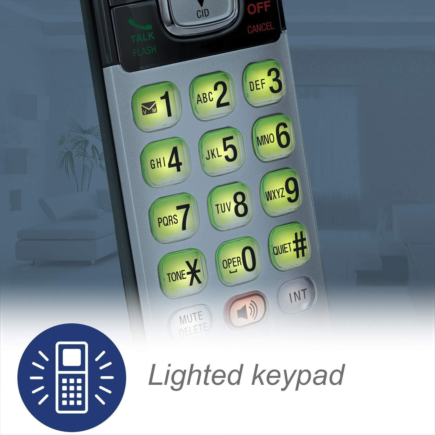 Vtech Cs6719 Dect 6.0 Cordless Phone With Caller Id/Call Waiting, 1 Cordless Handset , Silver/Black