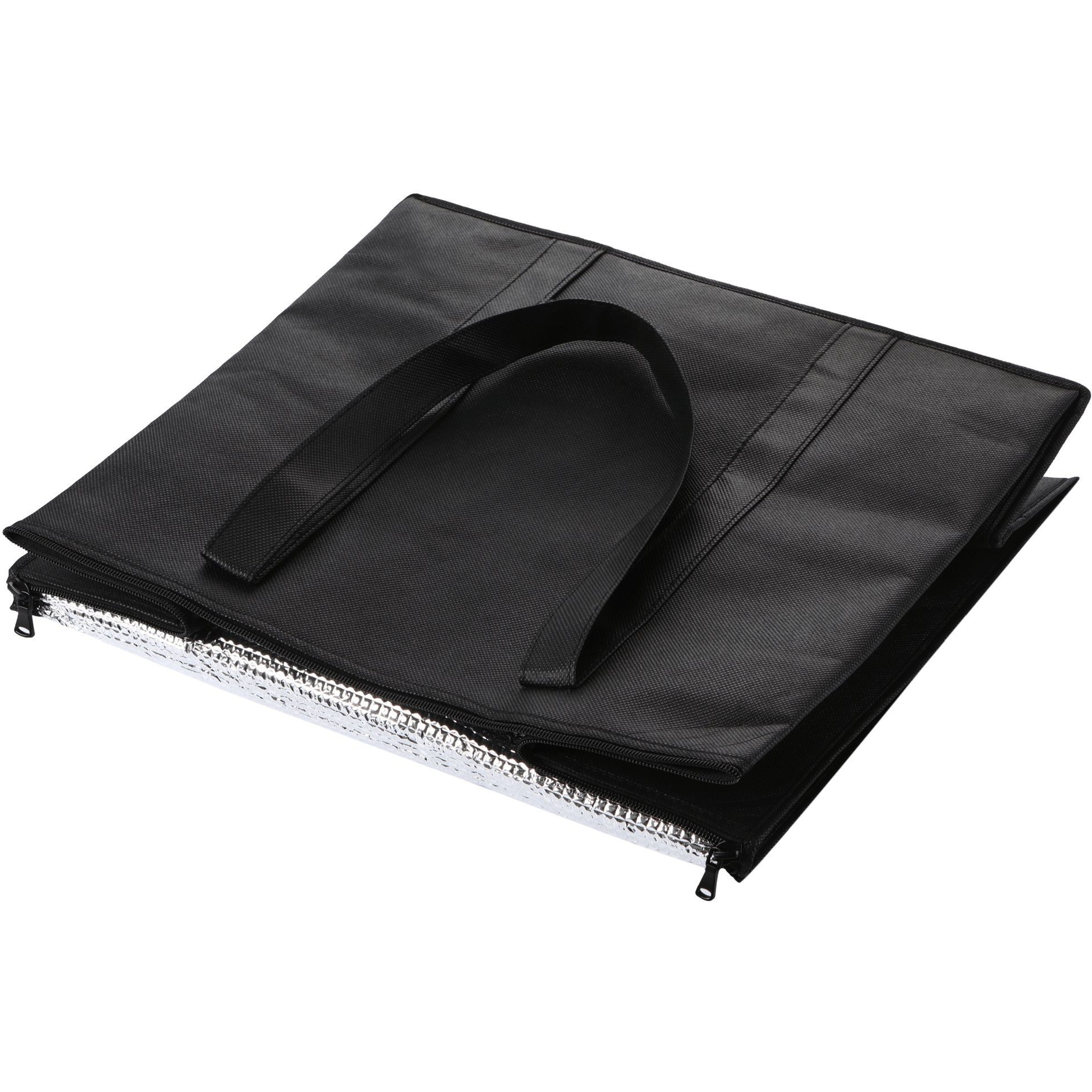 Nz Home Insulated Cooler Bag And Food Warmer (Xl Plus, 2 Pack) For Food Delivery & Grocery Shopping With Zippered Top, Black