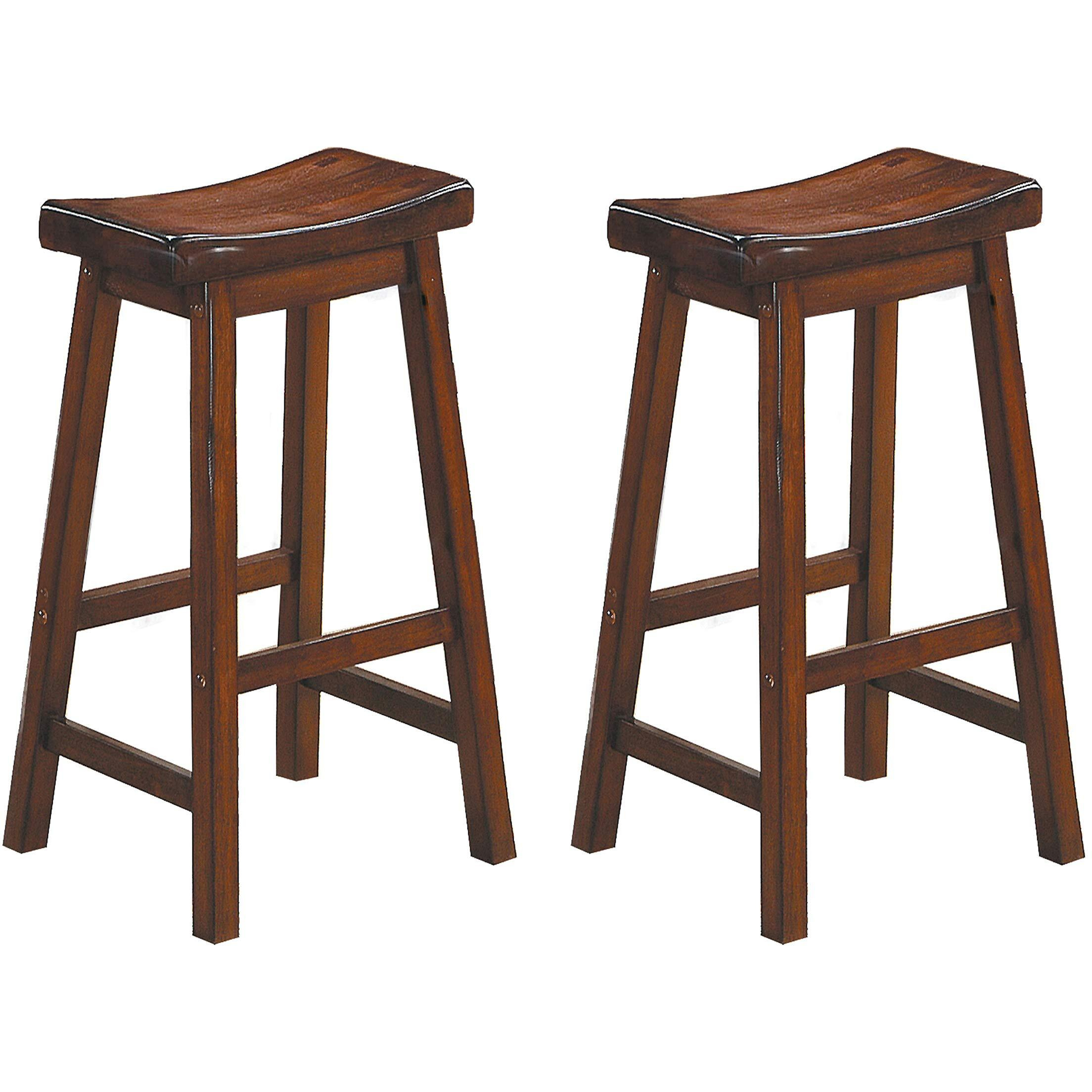 Homelegance Saddleback 29-Inch Height Barstool, Cherry, Set Of 2