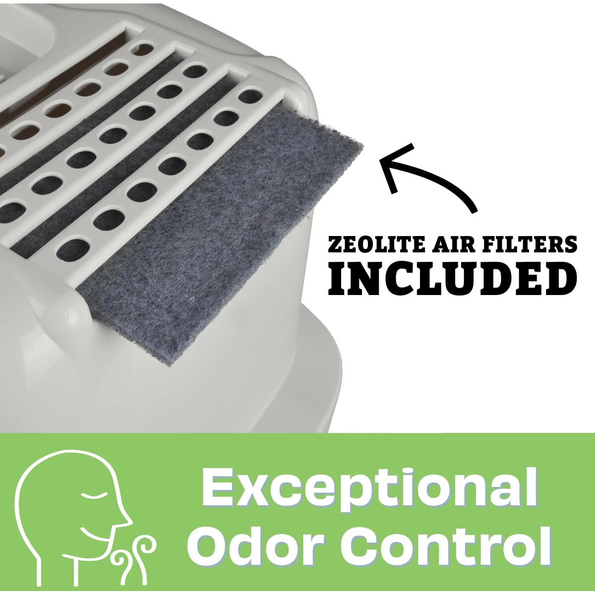 Van Ness Pets Odor Control Large Enclosed Cat Litter Box, Hooded, Pearl, Cp6