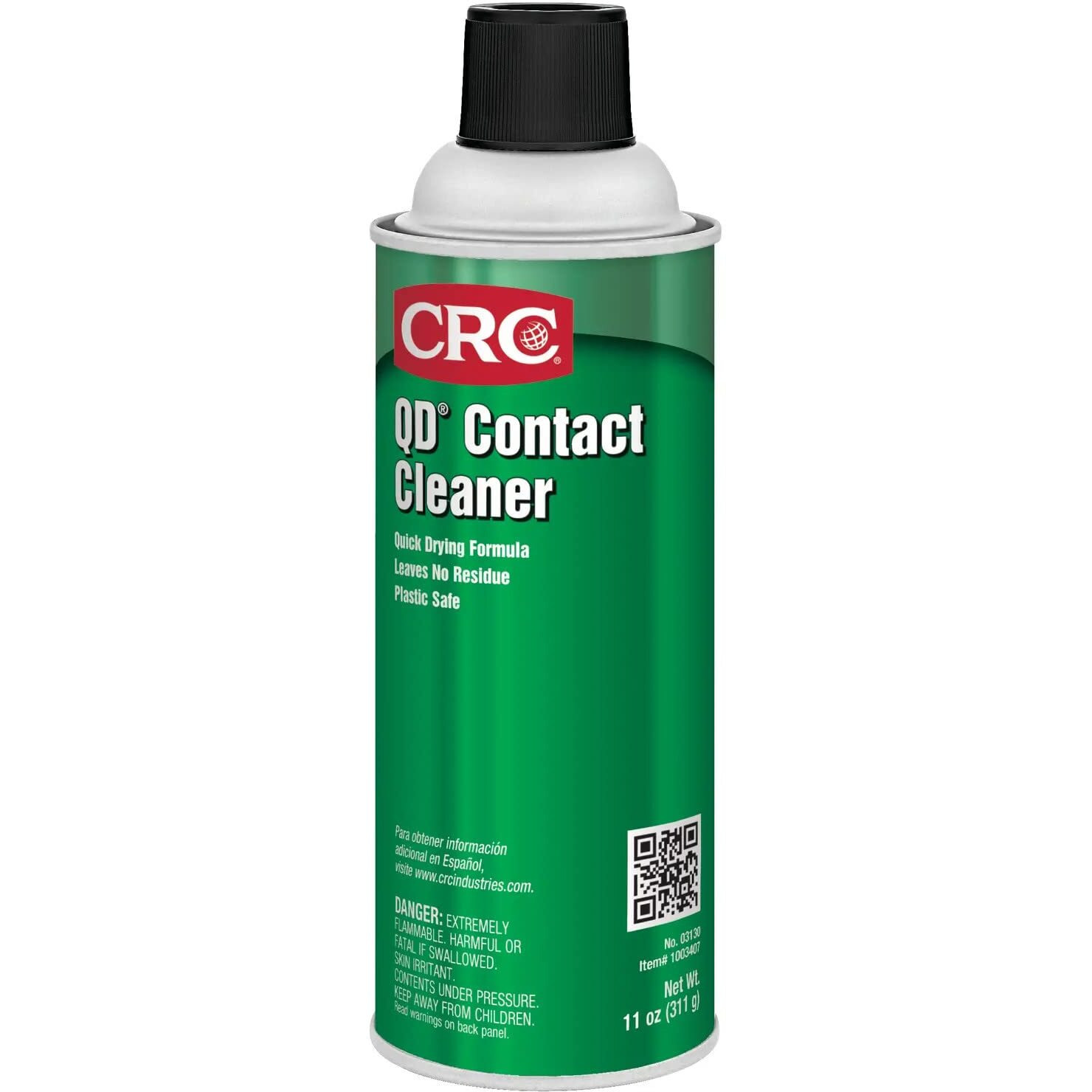 Crc Qd Contact Cleaner 03130 - 11 Wt Oz, Plastic Safe Electronics Aerosol Cleaner, Suitable For Sensitive Electronic Equipment