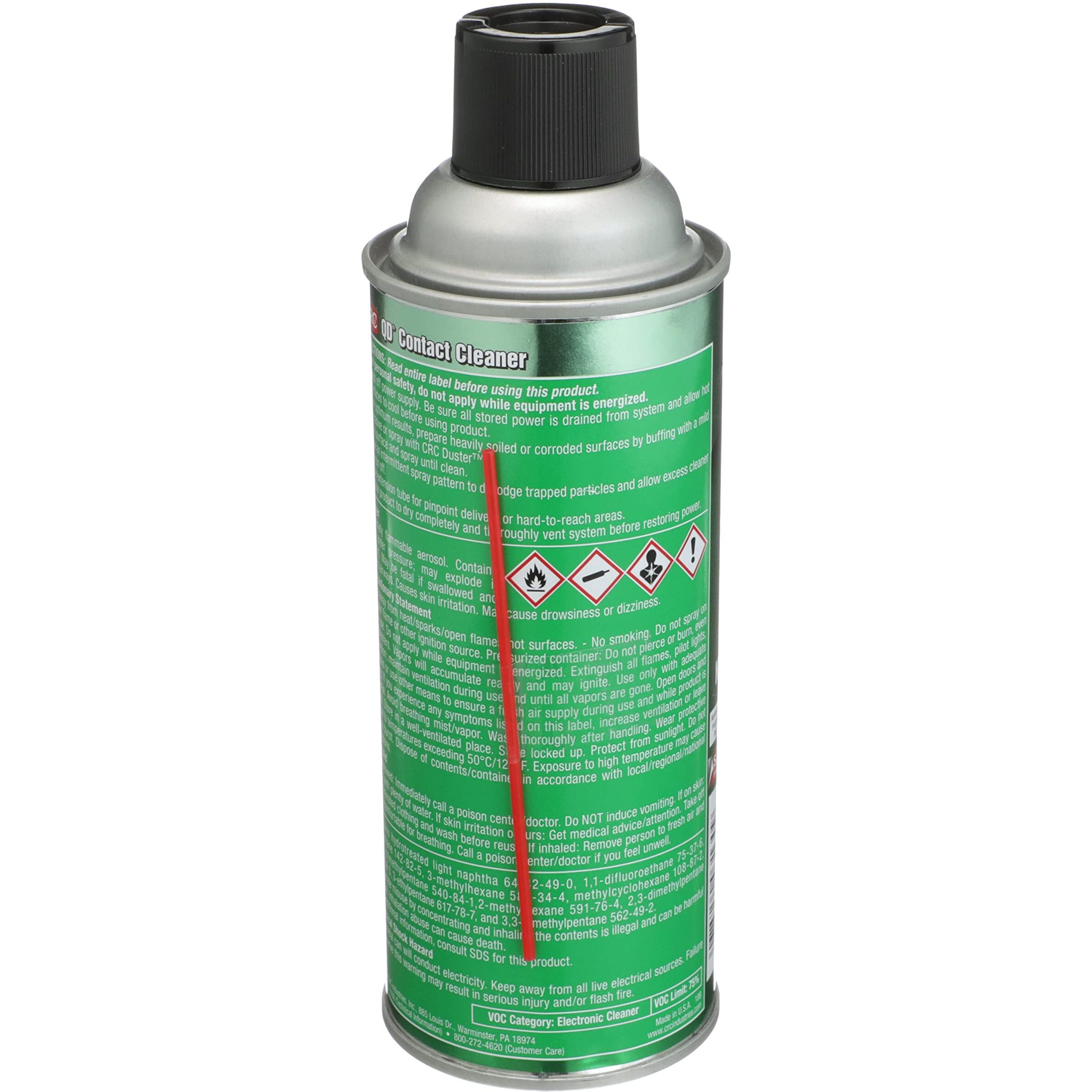 Crc Qd Contact Cleaner 03130 - 11 Wt Oz, Plastic Safe Electronics Aerosol Cleaner, Suitable For Sensitive Electronic Equipment