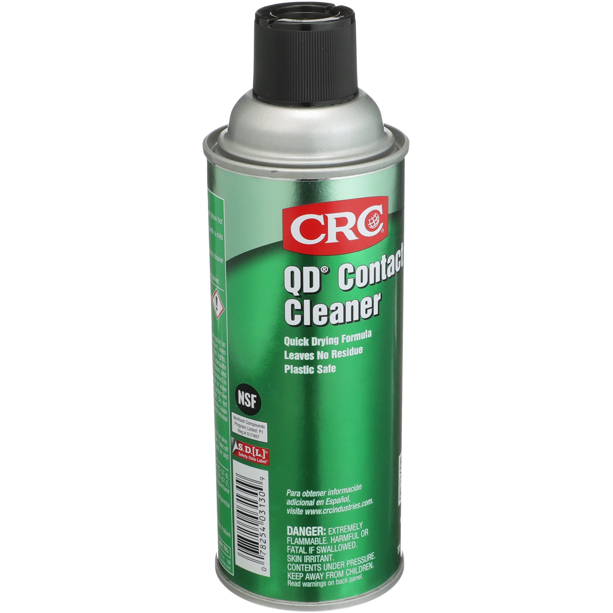 Crc Qd Contact Cleaner 03130 - 11 Wt Oz, Plastic Safe Electronics Aerosol Cleaner, Suitable For Sensitive Electronic Equipment