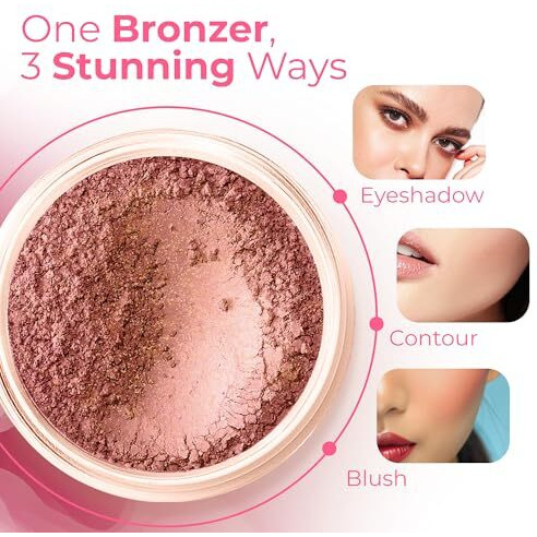 (20Gms) Makeup Bronzer Powder For Sun-Kissed Glow By Sweetface Minerals, Organic Mineral Face Bronzer, Mineral Blush Bronzer For All Skin Types, Matte Finish Bronzer Powder For The Face