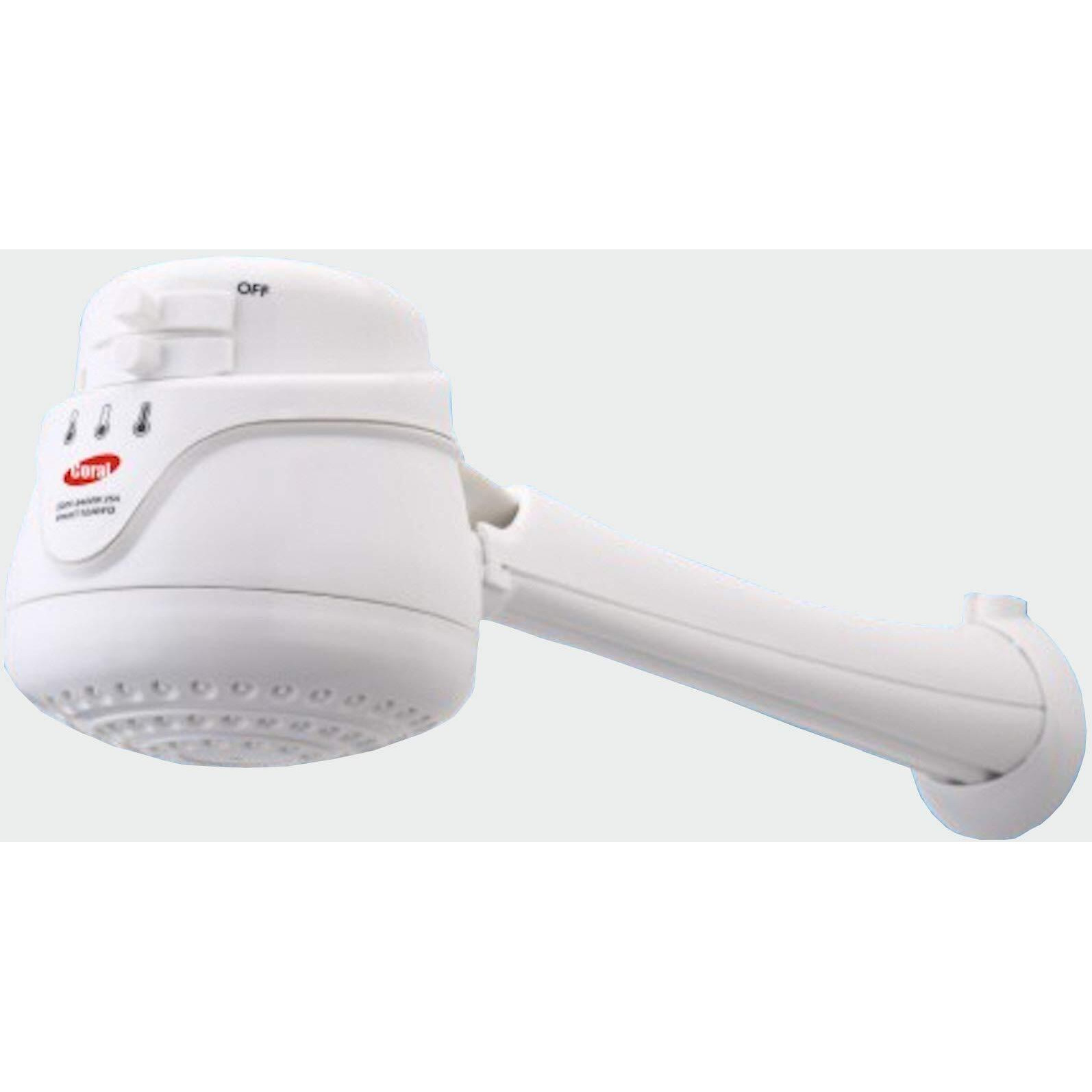 Lorenzetti Coral 110V Electric Instant Hot Water Shower Head Heater + Free Wall Support/Tube Included (Ducha Electrica Para Agua Caliente Incluye Nipple)