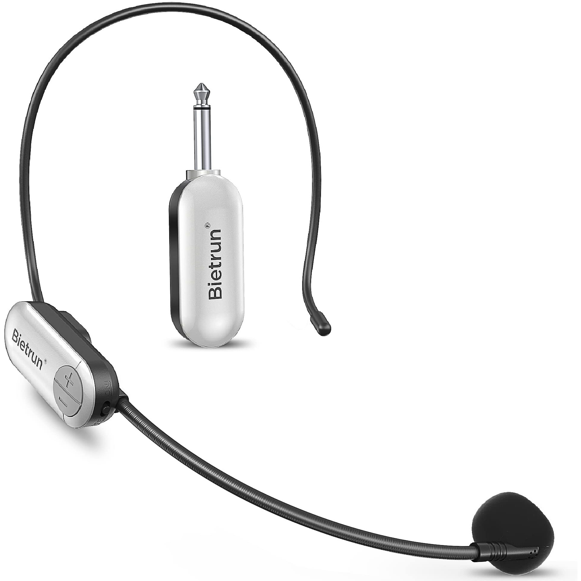 Bietrun Uhf Wireless Microphone Headset, 165Ft Range, Working Time 6H, 1/4''Plug, Wireless Headset Mic &Handheld Mic 2 In 1, For Karaoke Speaker, Amplifier, Mic Speakers, Pa System, Teaching, Fitness