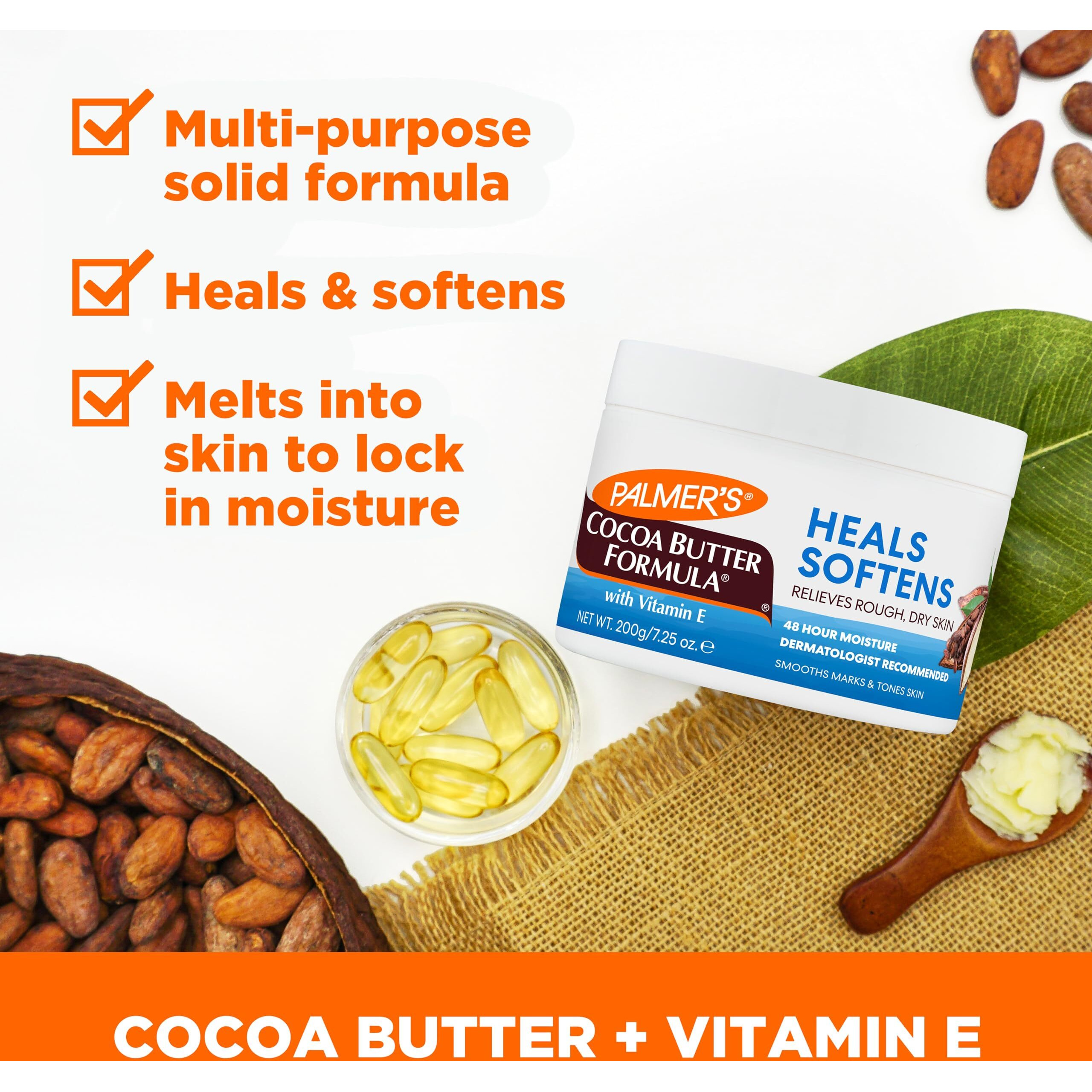 Palmer's Cocoa Butter Formula Daily Skin Therapy Solid Lotion With Vitamin E, Body Moisturizer For Extremely Dry Skin, Softens And Soothes, 7.25 Ounces, (Pack Of 1)