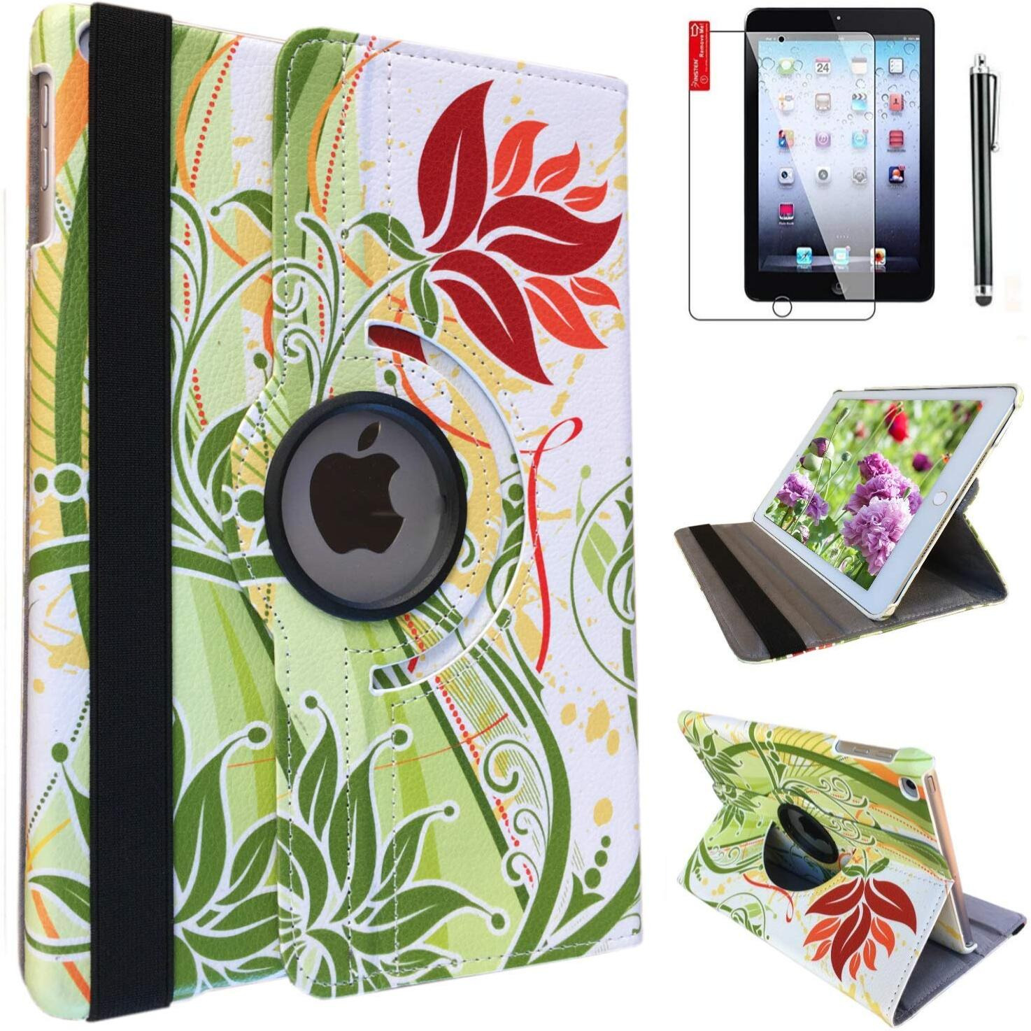 Case For Ipad 6Th/ 5Th Generation 9.7 Inch 2017/2018 A1822 A1823 Smart Stand Case Support Wake/Sleep Function Orange Flowers