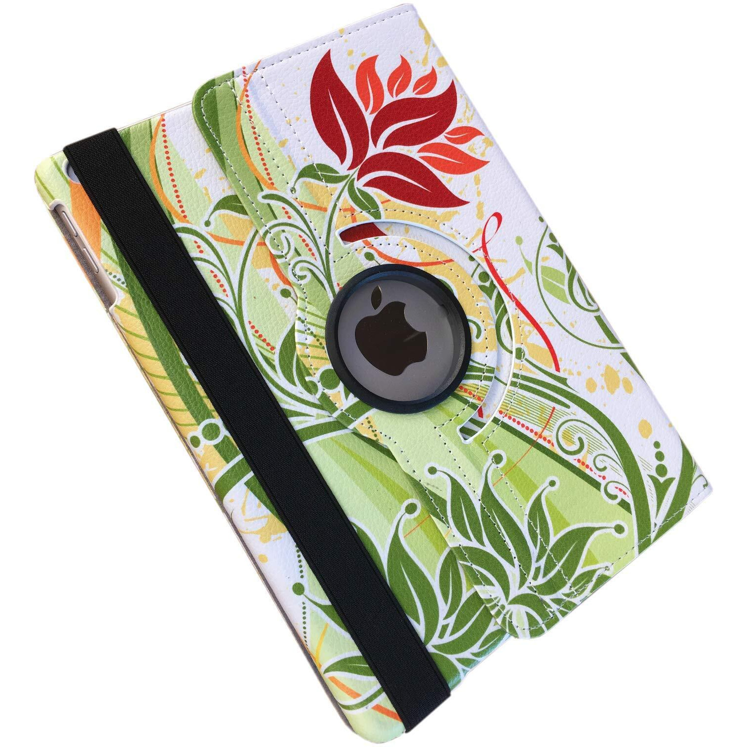 Case For Ipad 6Th/ 5Th Generation 9.7 Inch 2017/2018 A1822 A1823 Smart Stand Case Support Wake/Sleep Function Orange Flowers