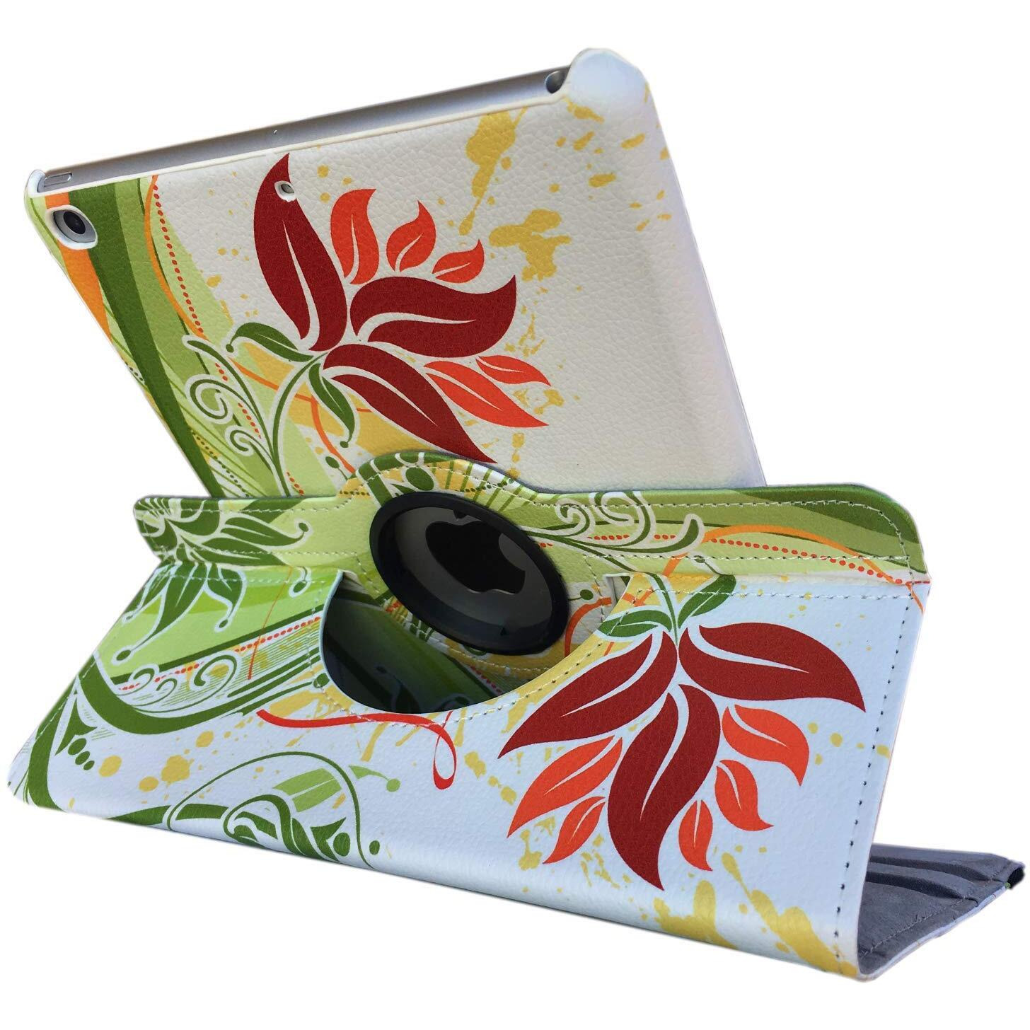 Case For Ipad 6Th/ 5Th Generation 9.7 Inch 2017/2018 A1822 A1823 Smart Stand Case Support Wake/Sleep Function Orange Flowers