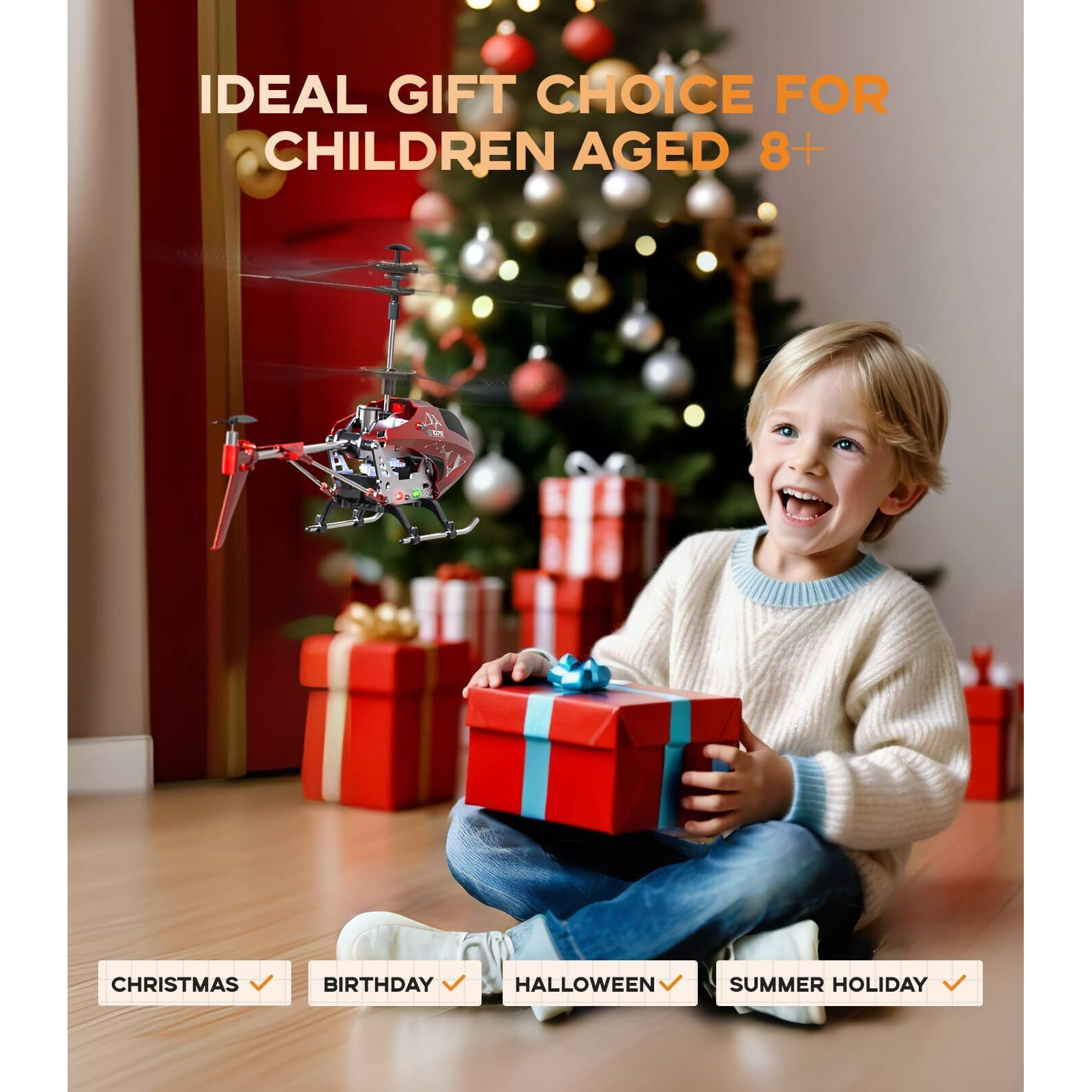 S107H-E Rc Helicopter With Altitude Hold, 3.5 Channel, Gyro Stabilizer - For Kids And Beginners