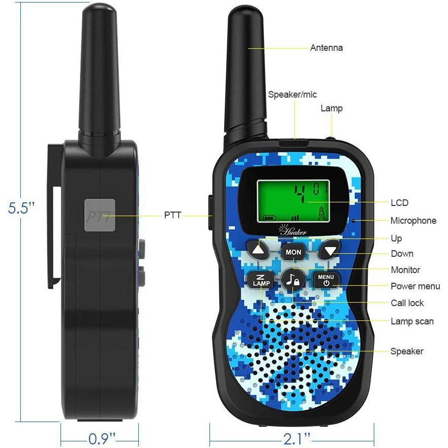 Huaker Kids Walkie Talkies,3 Pack 22 Channels 2 Way Radio Toy With Flashlight And Lcd Screen,3 Miles Range Walkie Talkies For Kids Outside Adventures, Camping, Hiking