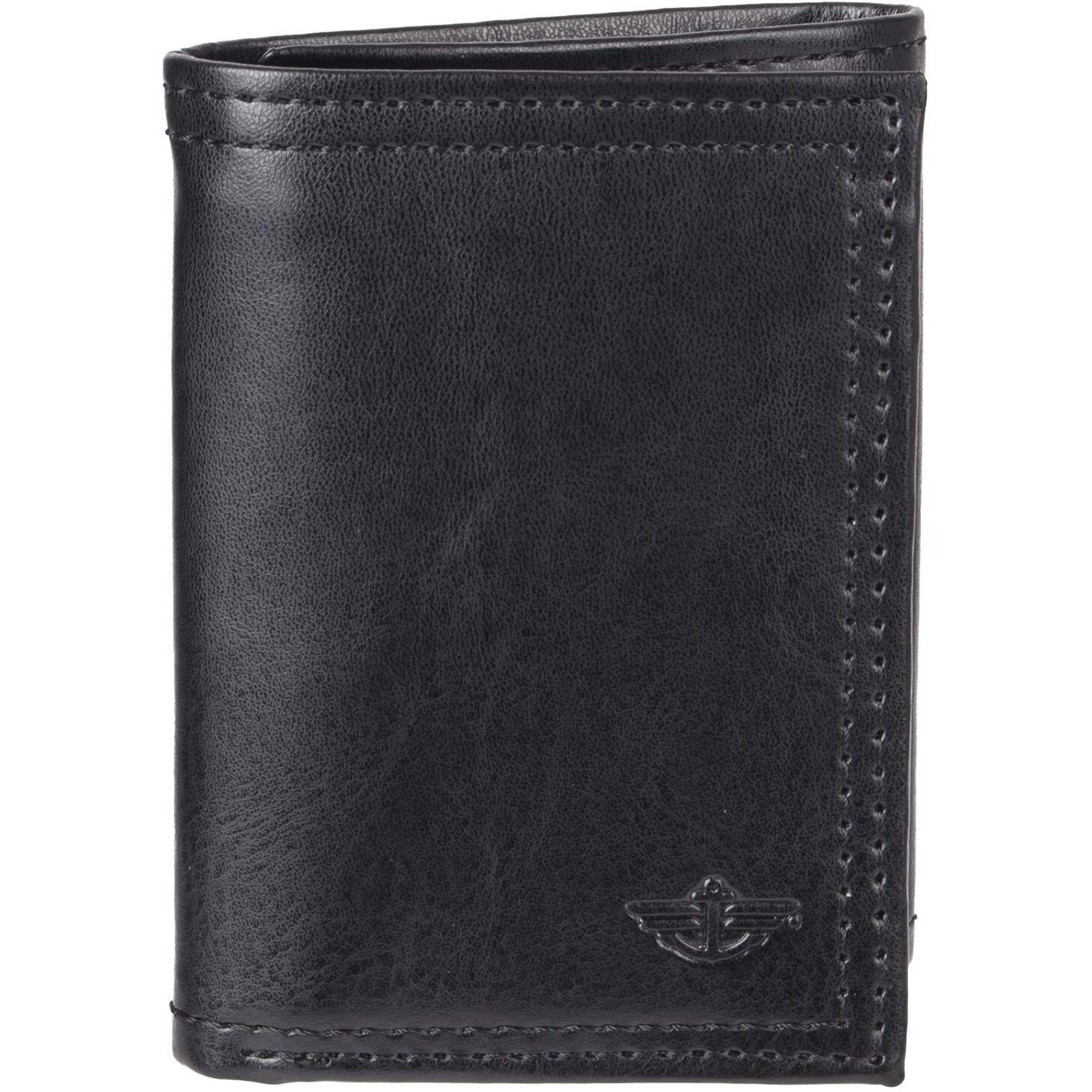Dockers Men's Coated Leatherextra Capacity Trifold Wallet, Rfid-Blocking, Black, One Size