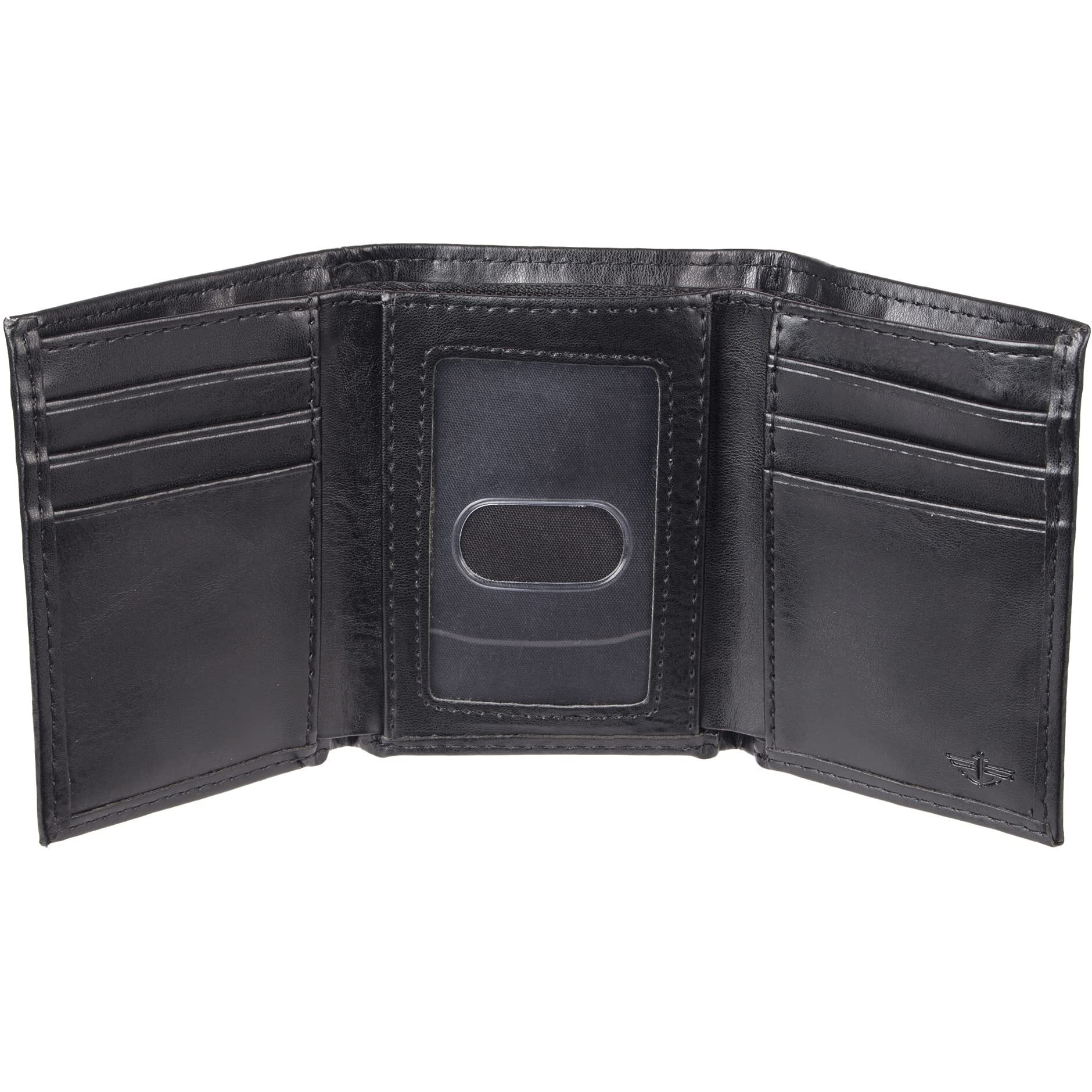 Dockers Men's Coated Leatherextra Capacity Trifold Wallet, Rfid-Blocking, Black, One Size