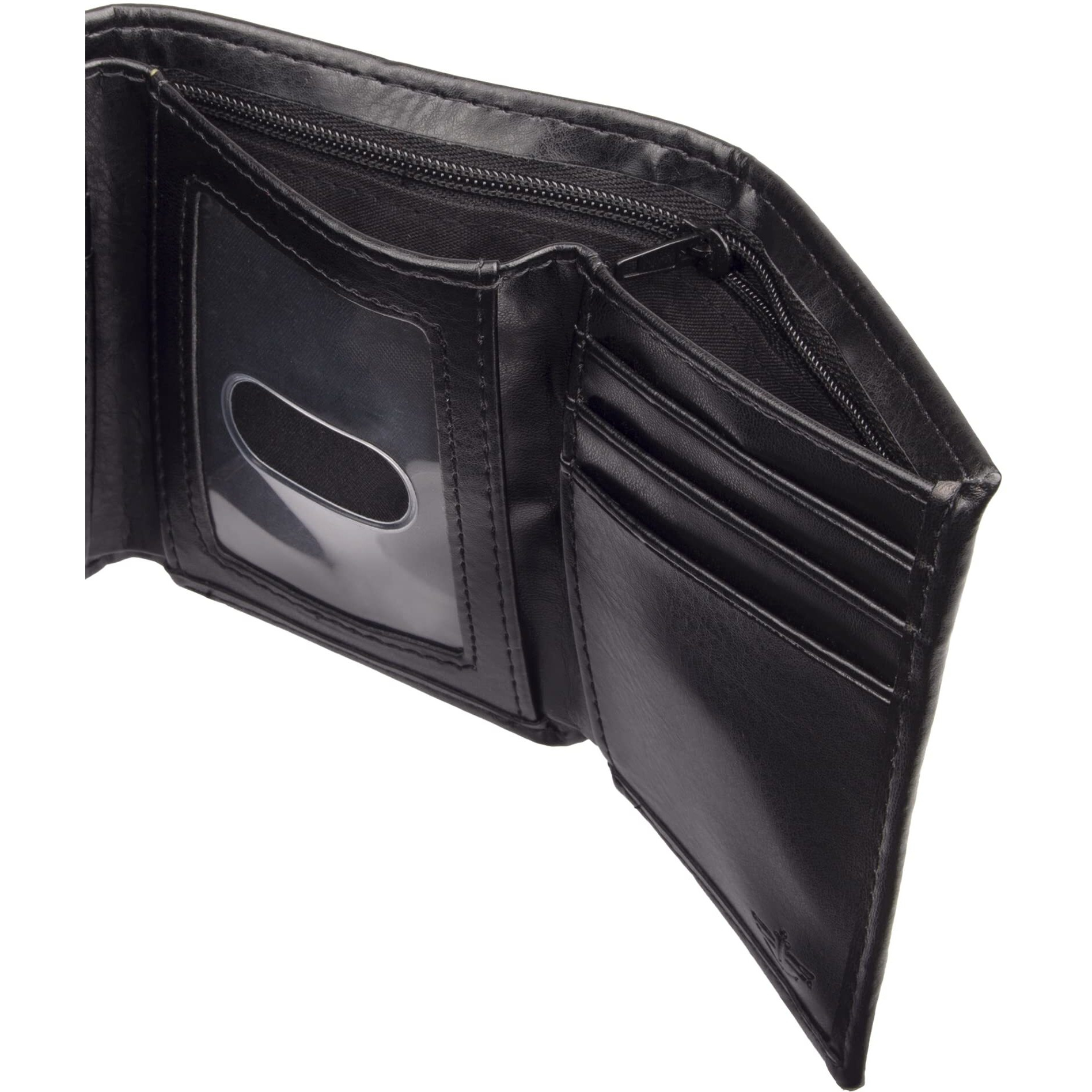 Dockers Men's Coated Leatherextra Capacity Trifold Wallet, Rfid-Blocking, Black, One Size