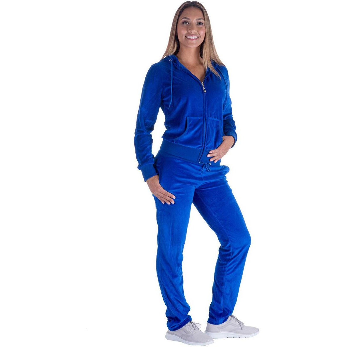 Facitisu Tracksuit For Women Set 2 Piece Joggers Velour Jogging Sweat Outfits Hoodie And Sweatpants Set L, Royal