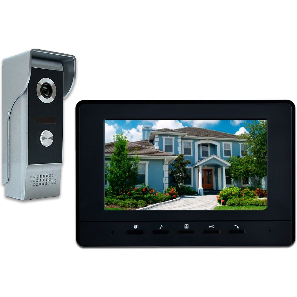 Amocam Wired Video Intercom System, 7 Inches Video Doorbell Door Phone System, Hd Camera Kits Support Unlock, Monitoring, Dual-Way Intercom For Villa Home Office Apartment