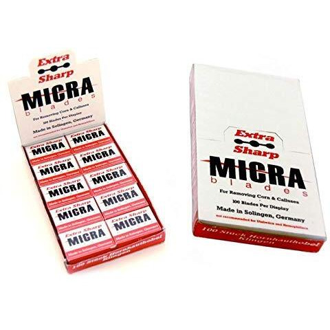 Micra Callus Shaver Replacement Blades For Removing Corn&Calluses 100 Blades Per Display