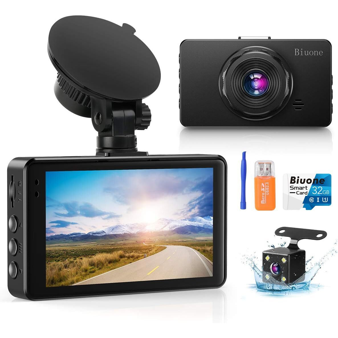 Dash Cam Front And Rear, Dash Camera For Cars With 32G Card Super Night Vision, Car Dash Cam 1080P Dashboard Camera With G-Sensor, Parking Monitor, Loop Recording, Motion Detection Car Camera2024