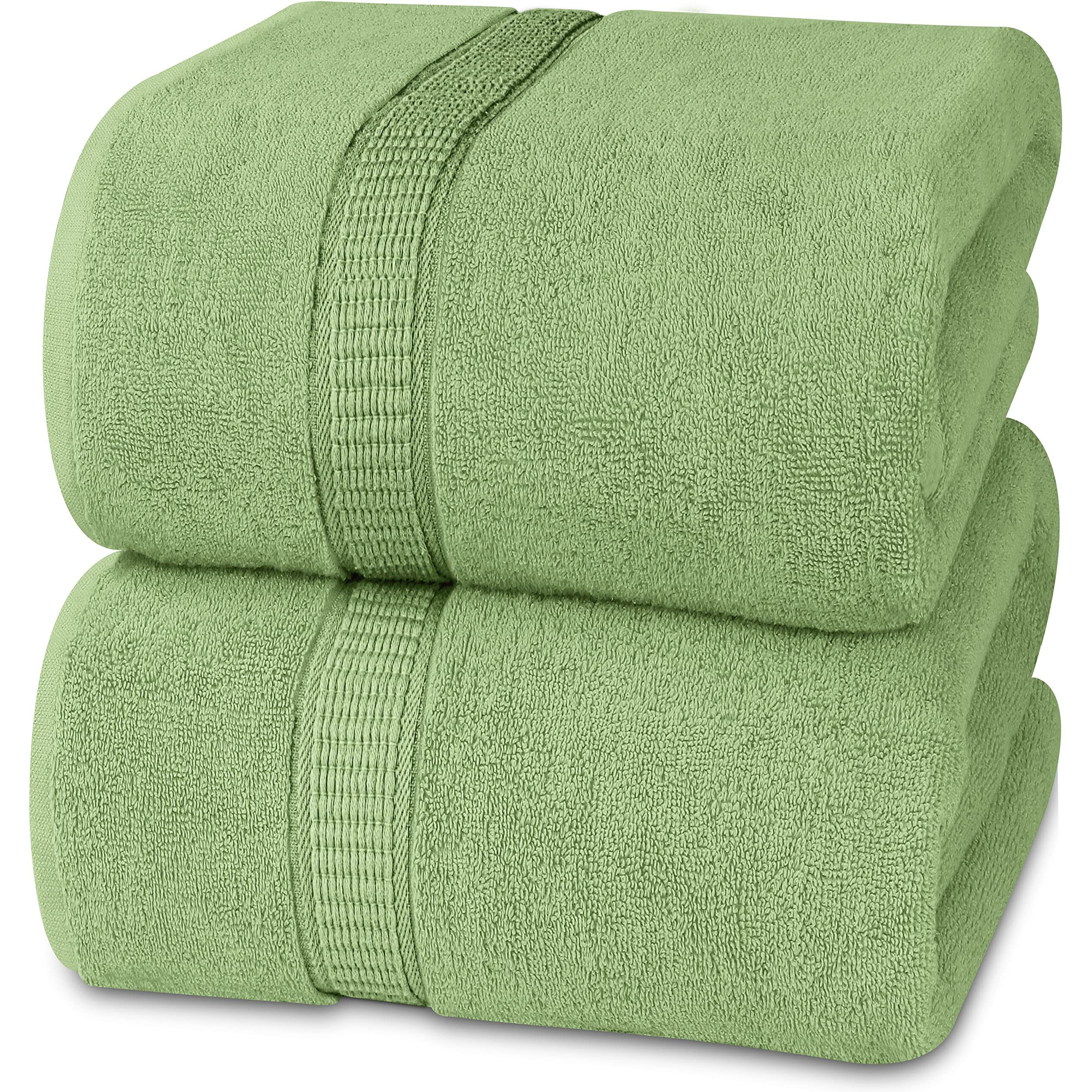 Utopia Towels - Luxurious Jumbo Bath Sheet 2 Piece - 600 Gsm (35X70 Inches) 100% Ring Spun Cotton - Highly Absorbent And Quick Dry Extra Large Bath Towel - Super Soft Hotel Quality Towel (Sage Green)