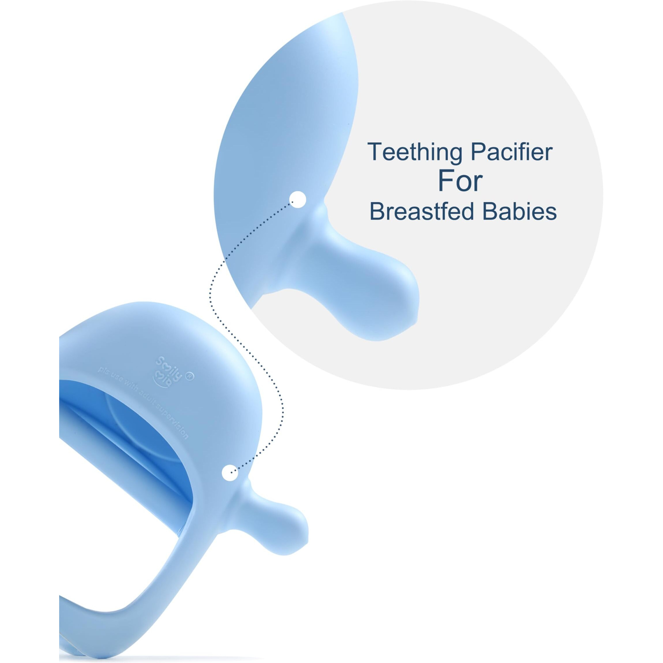 Smily Mia Breastfed Baby Pacifiers, Baby Teethingtoys For 0-6Months, Baby Teethers For 3-6Months, Hand Teether For Infants, Baby Essentials&Baby Registry For New Born, Baby Must Need Items, Light Blue