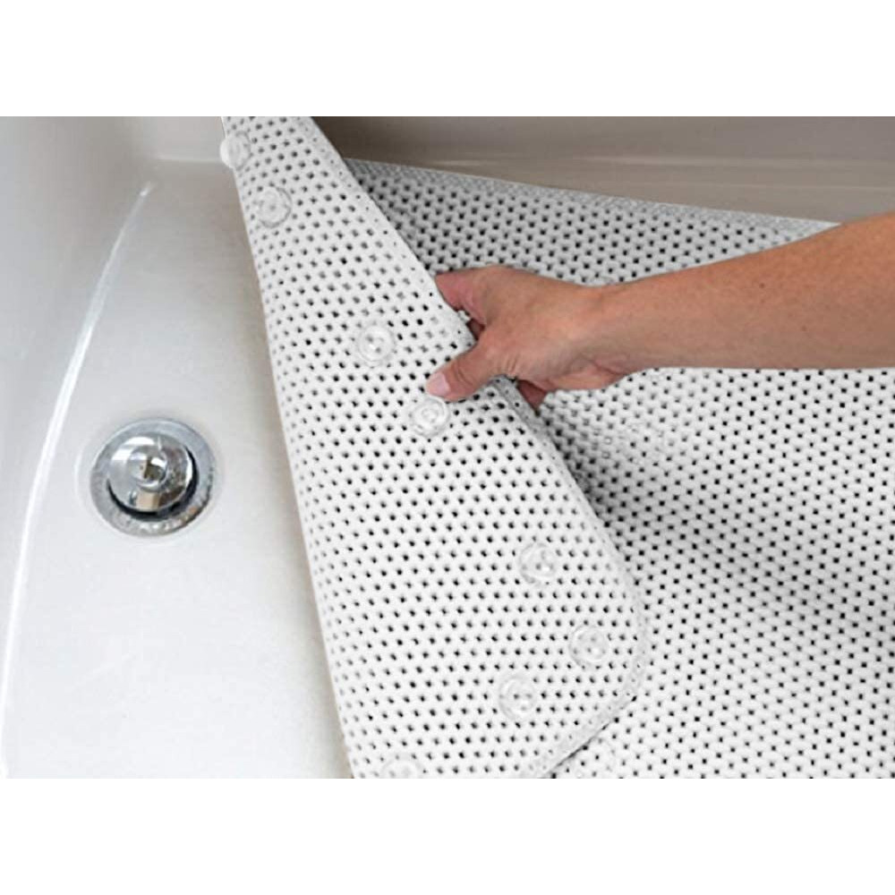 Deluxe Bathtub Mat Non Slip, Soft Foam Bath Mats For Bathroom Tub, Bathtub Mat With Drain Holes, Suction Cups- 36    X 17    - White