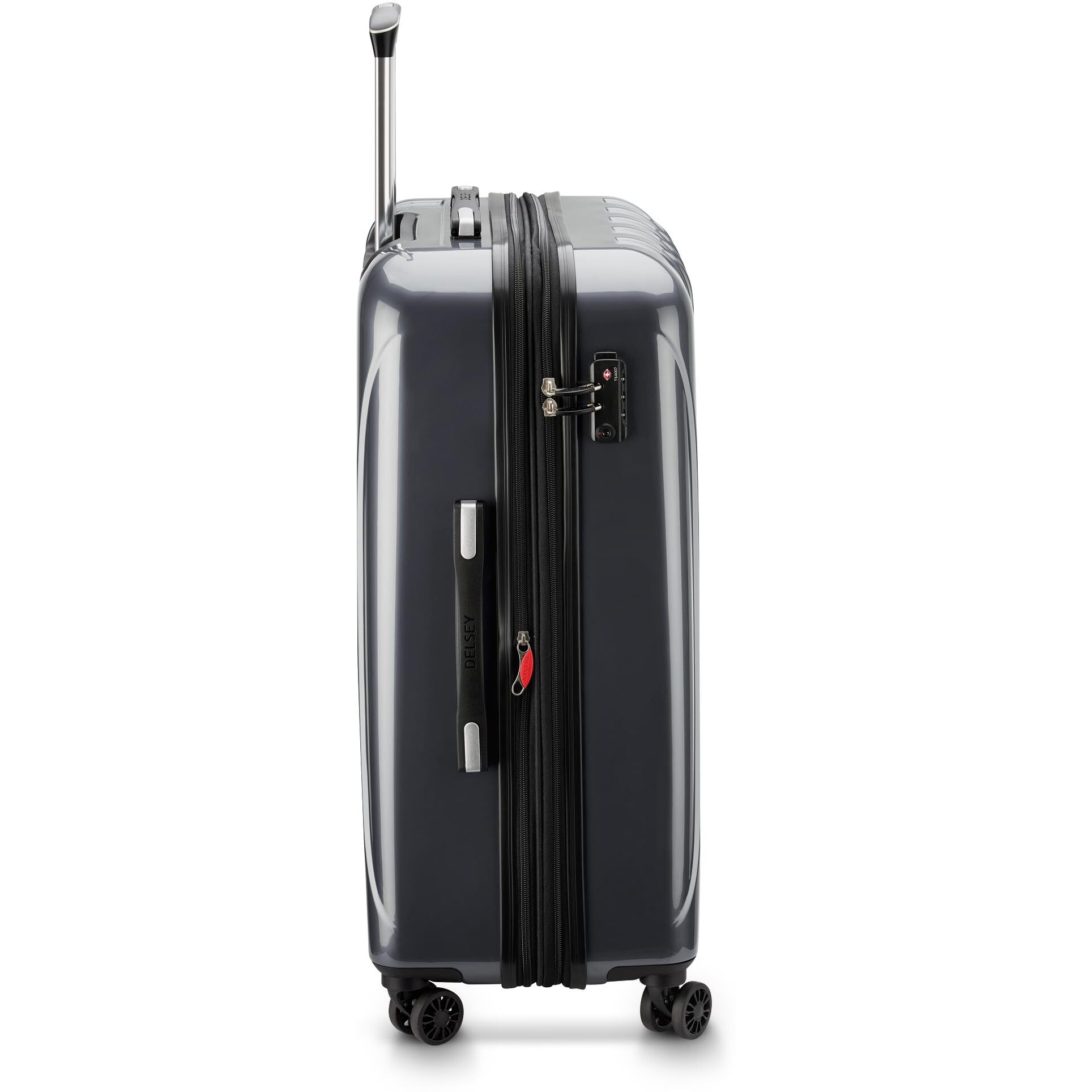 Delsey Paris Helium Aero Hardside Expandable Luggage With Spinner Wheels, Titanium, Checked-Medium 25 Inch