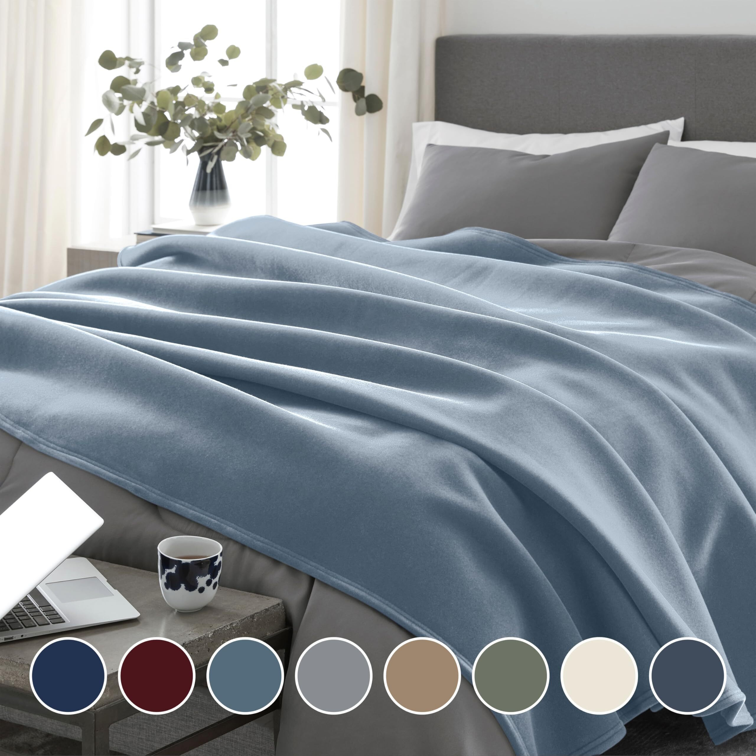Full/Queen Throw Blanket | Original Blanket | Snuggle-Ready | Durable Machine Washable Pet Friendly | All-Season Comfort | Layering Bed Sofa Blanket | Blanket For Bed | Cozy Throw Blanket | Blue