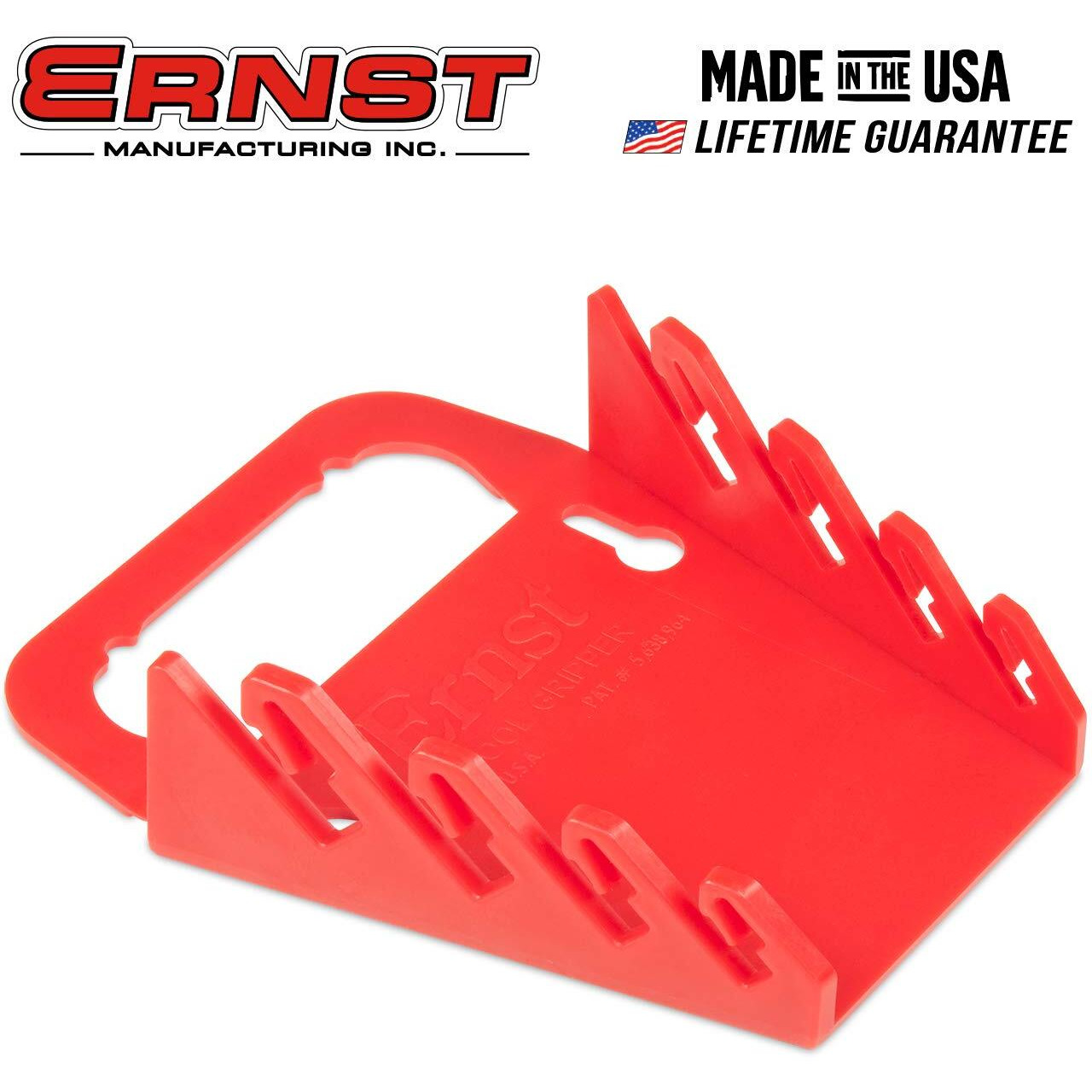 Ernst Manufacturing 5040-Red Gripper Wrench Organizer, Holds 4 Wrenches, Red