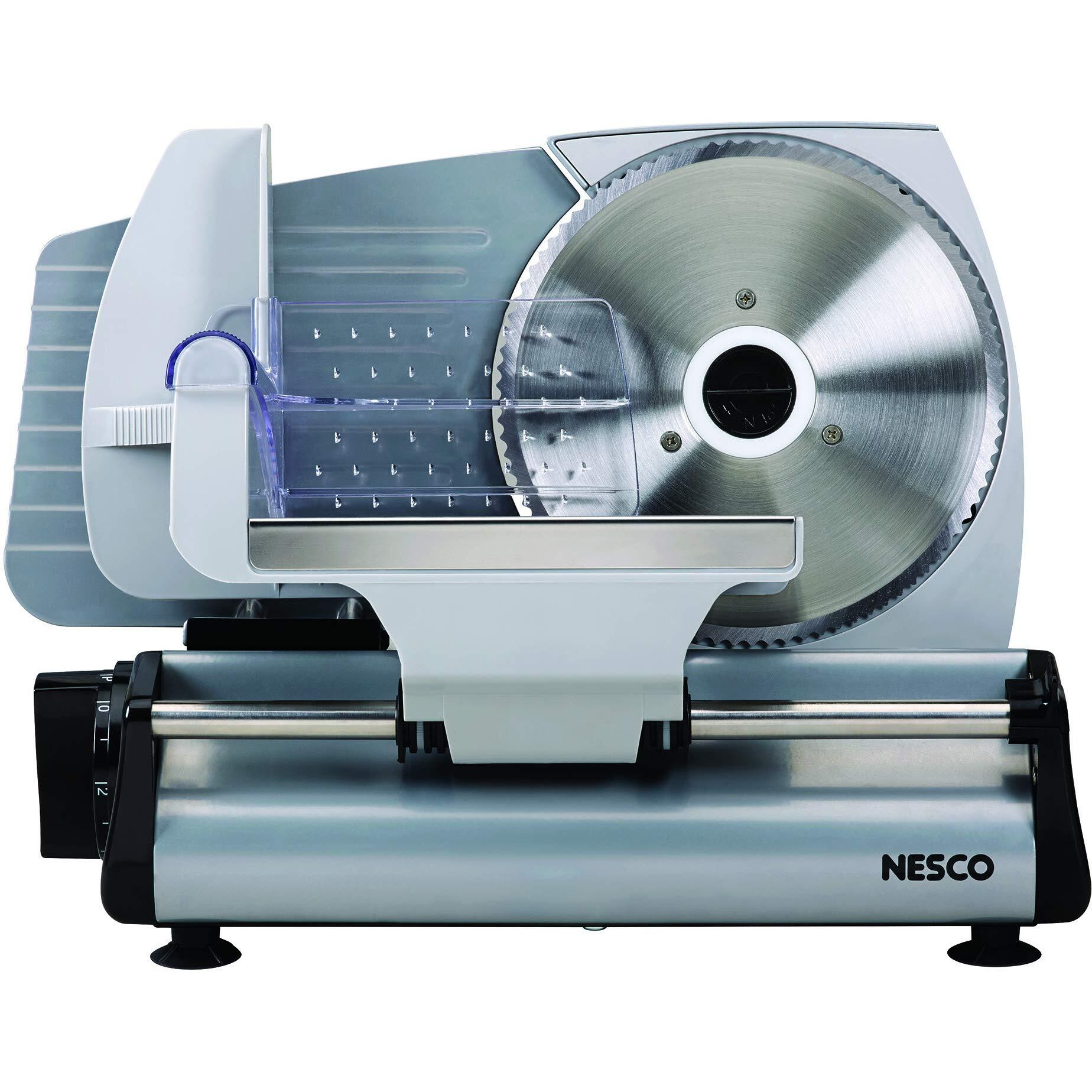 Nesco Fs-200, Food Slicer, Gray, Aluminum With 7.5 Inch Stainless Steel Blade, 180 Watts, One Size