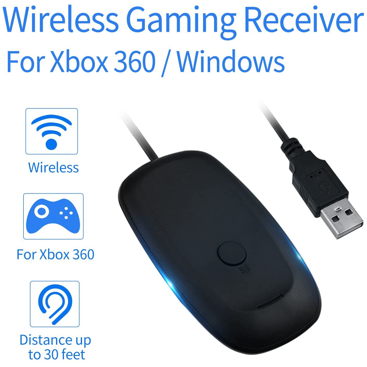 Ostent Usb Wireless Controller Pc Laptop Computer Receiver For Microsoft Xbox 360 Slim Game Color Black