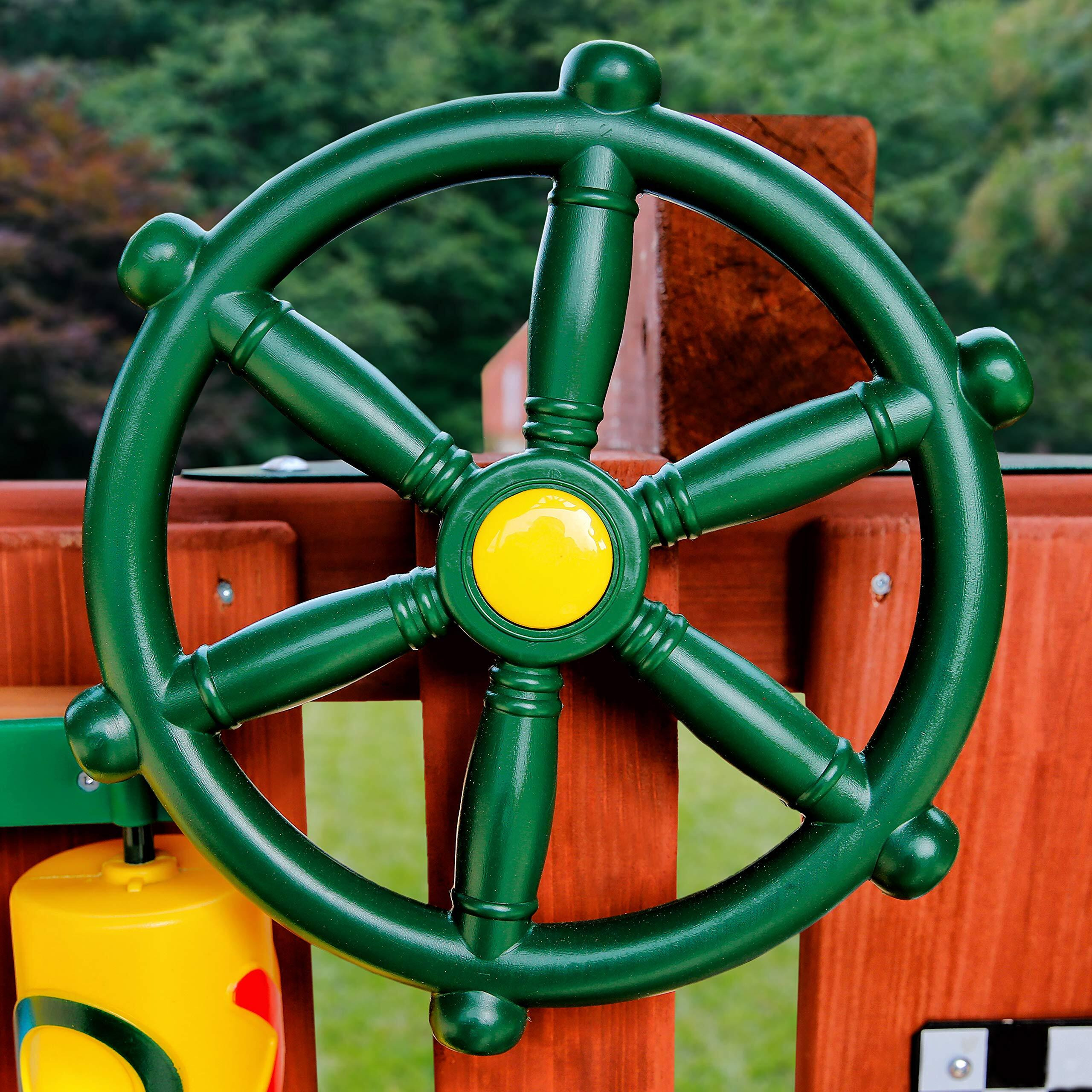 Gorilla Playsets 07-0006 Pirate's Wheel Swing Set Accessory With 12 Inch Diameter, Green