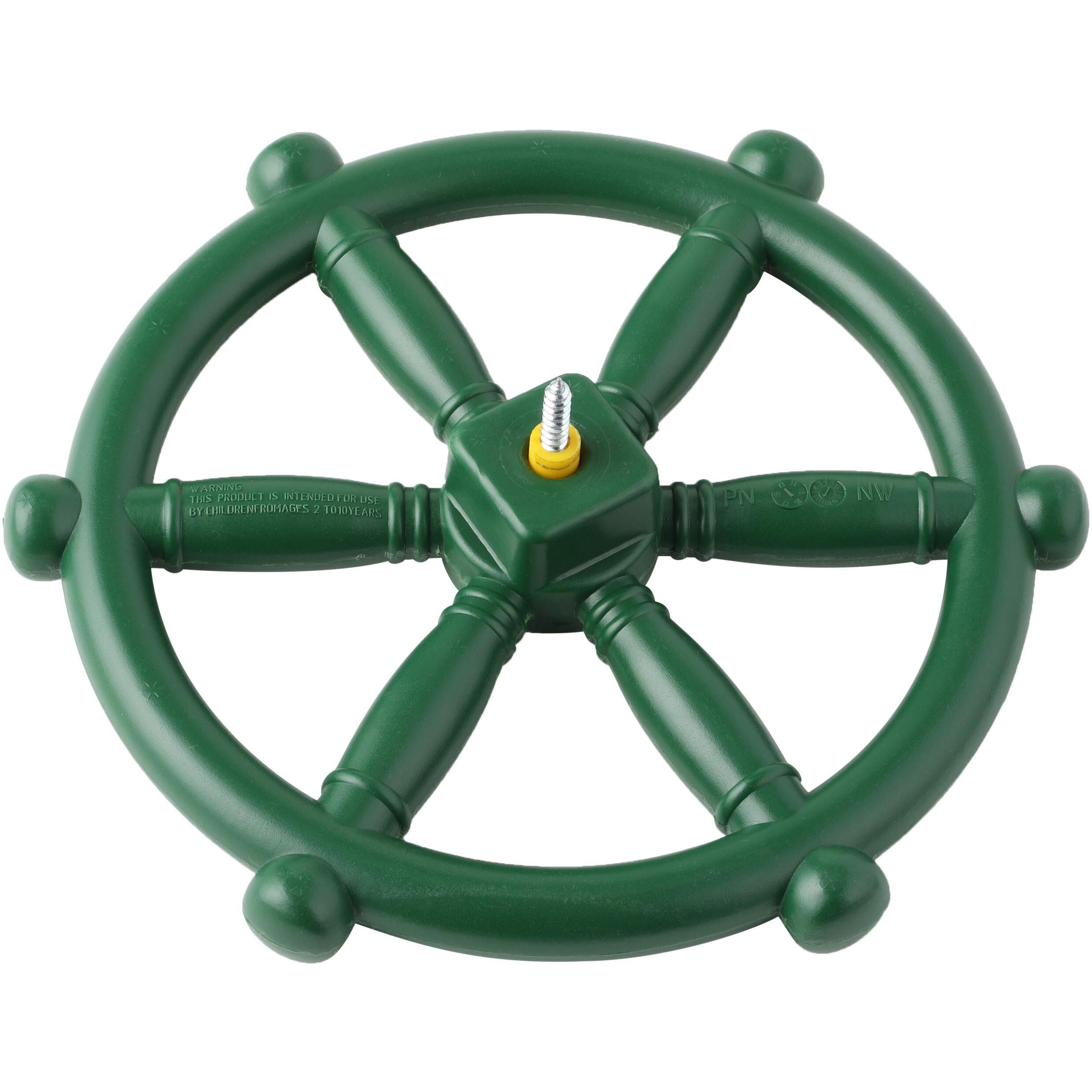 Gorilla Playsets 07-0006 Pirate's Wheel Swing Set Accessory With 12 Inch Diameter, Green