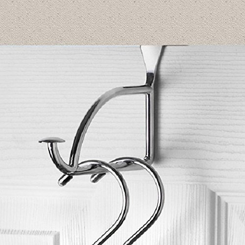 Spectrum Diversified Hanger Holder & Hook, Extender Over-The-Door Closet, Bedroom & Laundry Room, Hanging Clothes Drying Rack, 1 Count, Chrome
