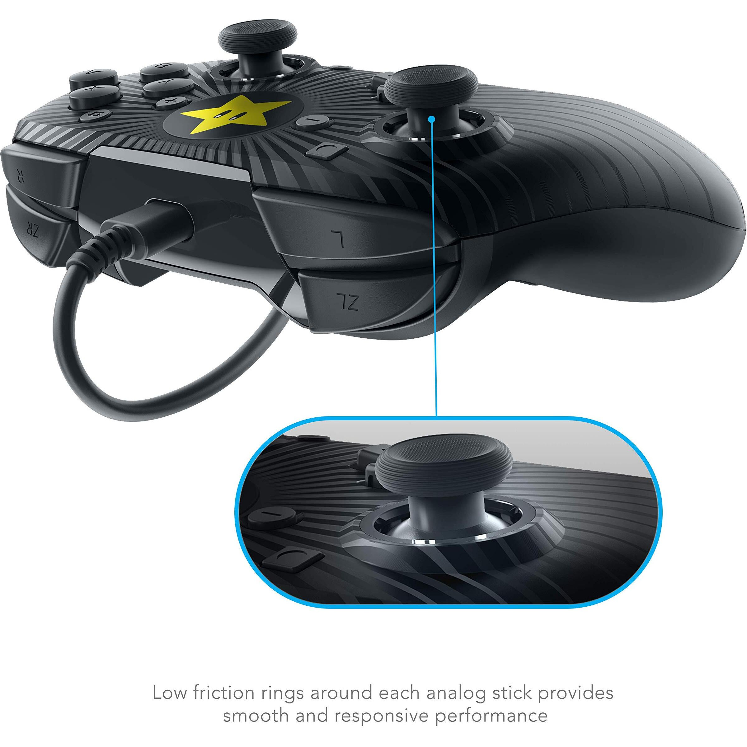 Pdp Gaming Wired Pro Controller Faceplate Black Mario Star - Nintendo Switch Faceoff