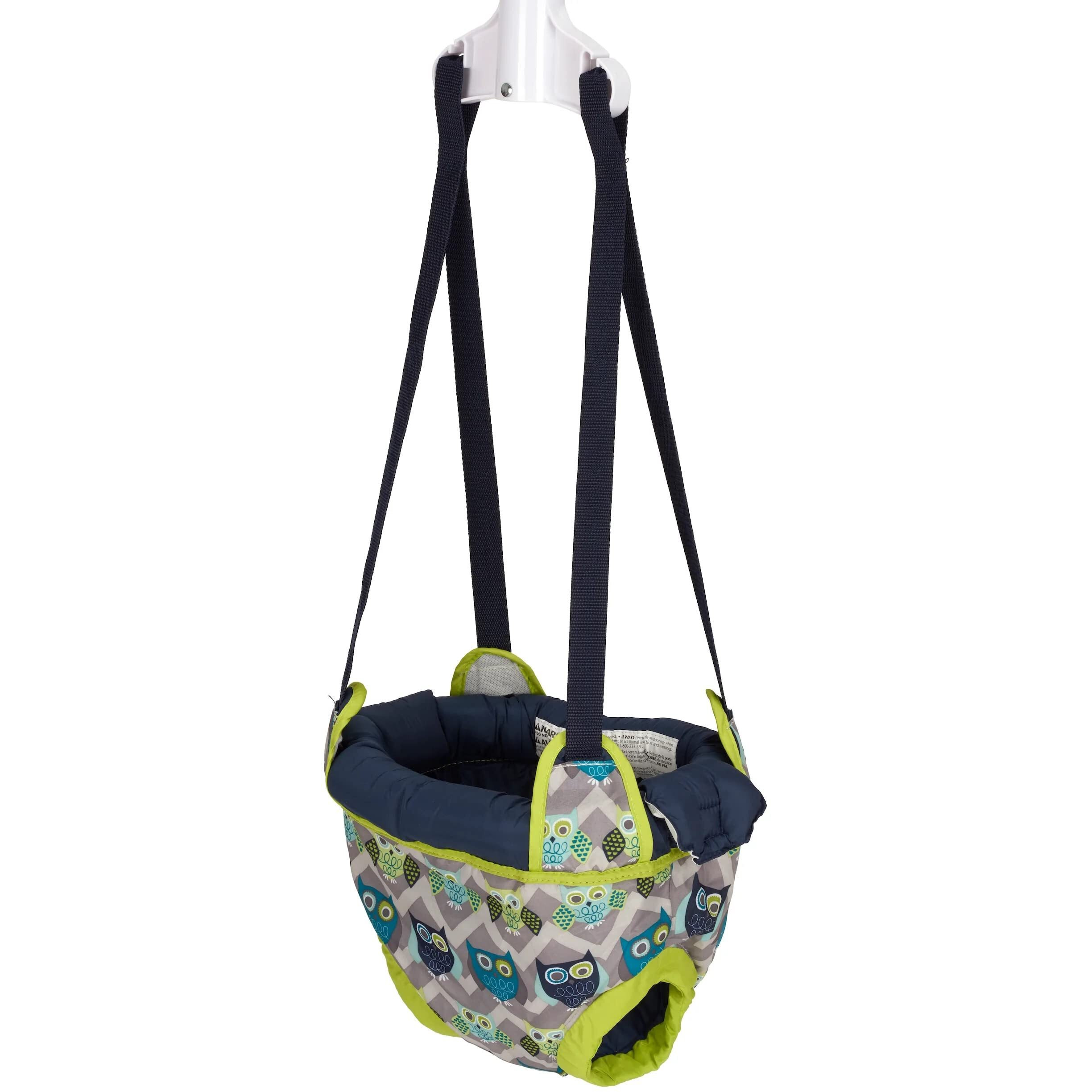 Evenflo Exersaucer Johnny Jumper Featuring Easy-To-Use Clamp Attachment For Quick And Tool-Free Set Up And Adjustable Straps To Customize The Height For Your Child, Owl